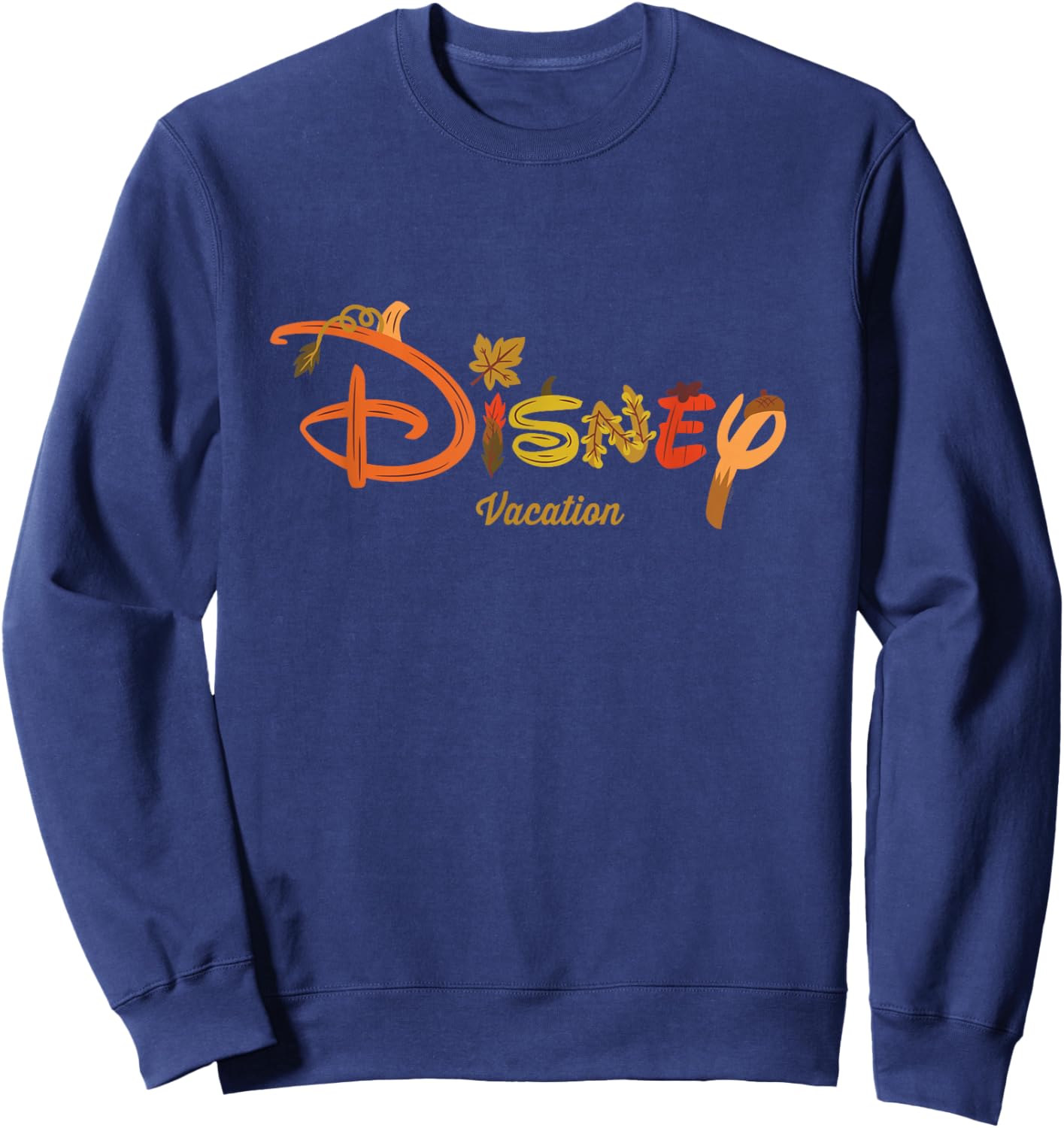 Disney Autumn Fill Logo Fall Trip Vacation Sweatshirt - Sweatshirt | Navy