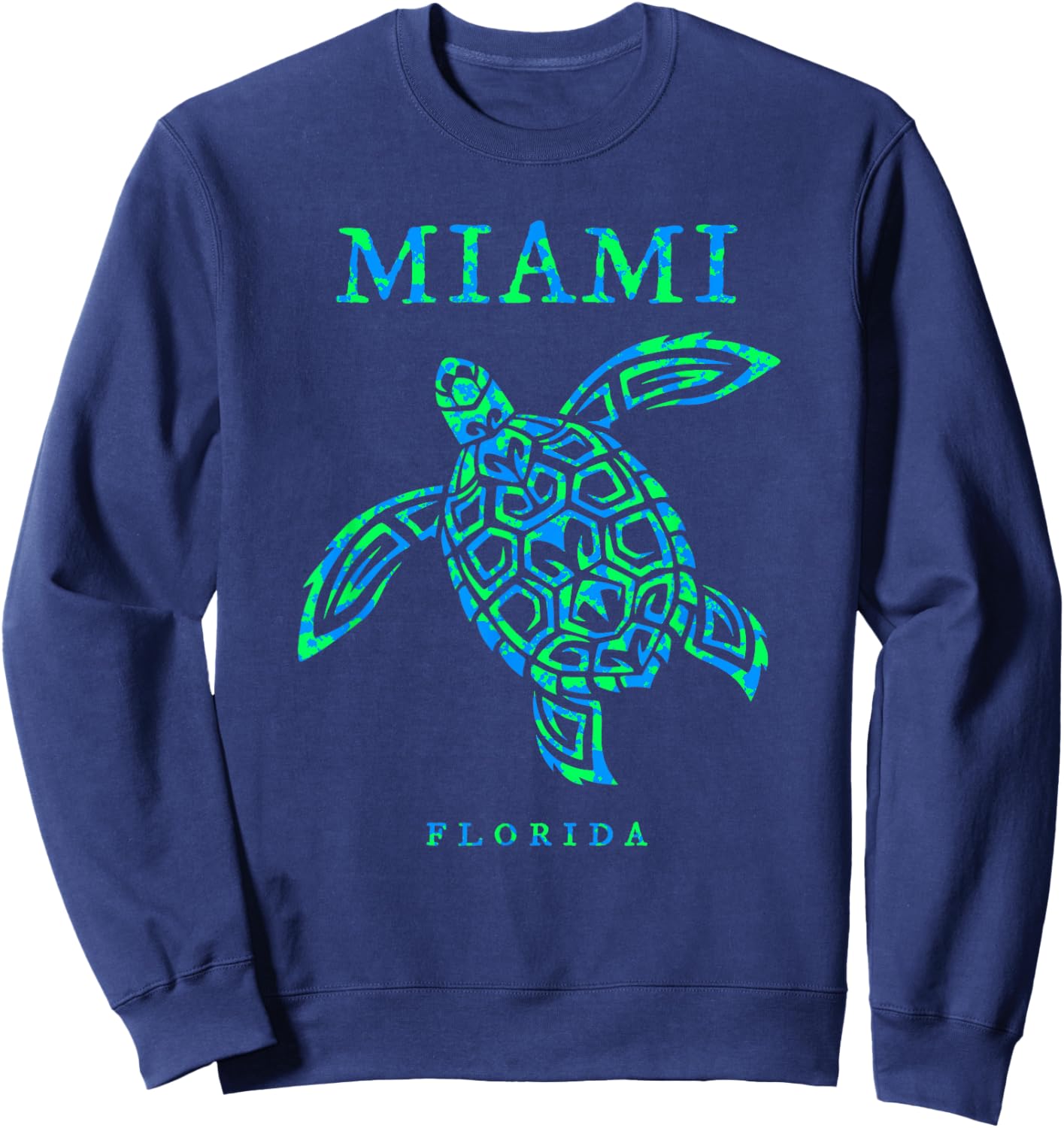 Miami Florida Sea Turtle Boys Girls Kids Vacation Souvenir Sweatshirt - Sweatshirt | Navy