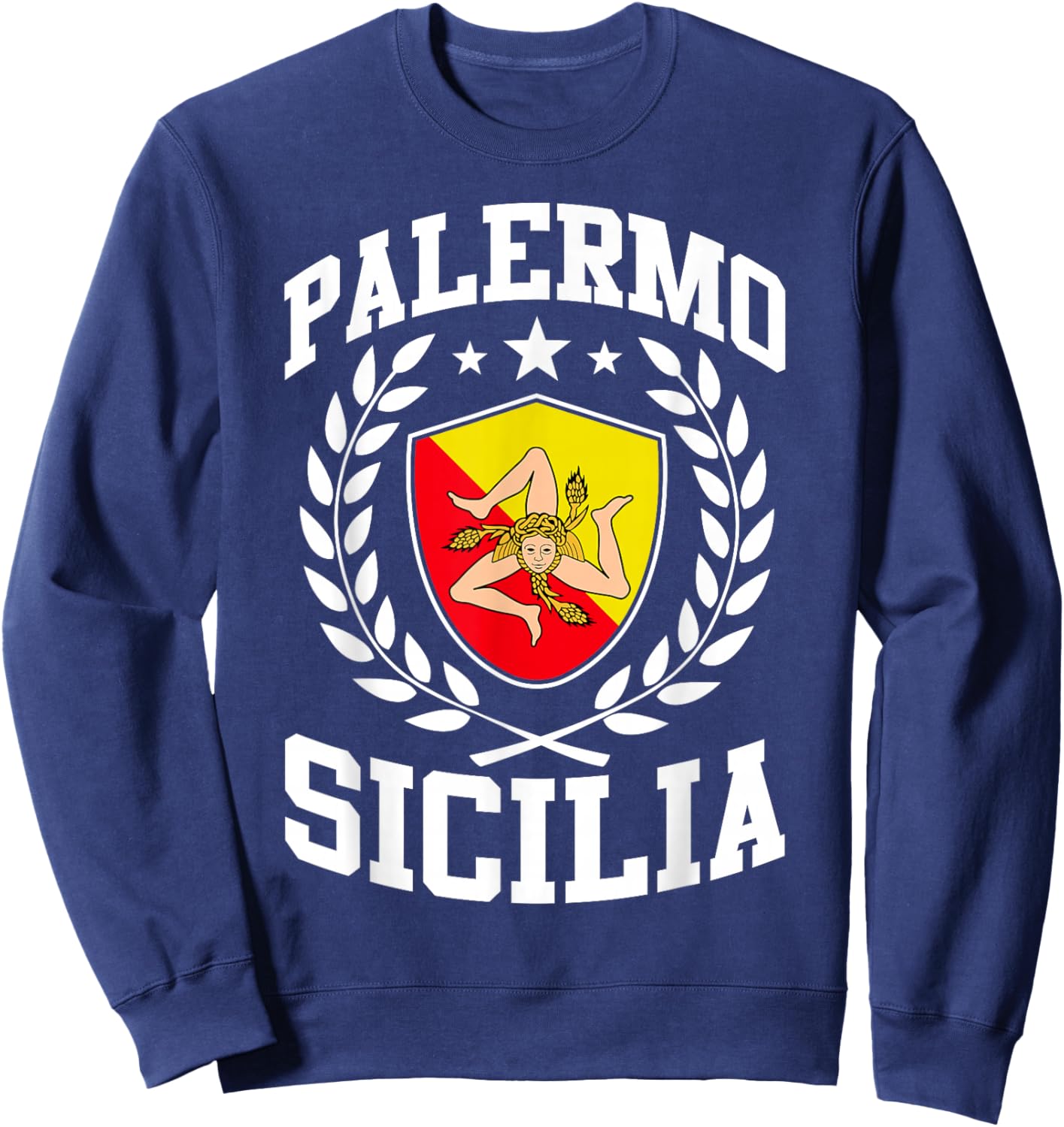 Palermo Sicilia Sicily Flag Trinacria Sicilian Pride Sweatshirt - Sweatshirt | Navy