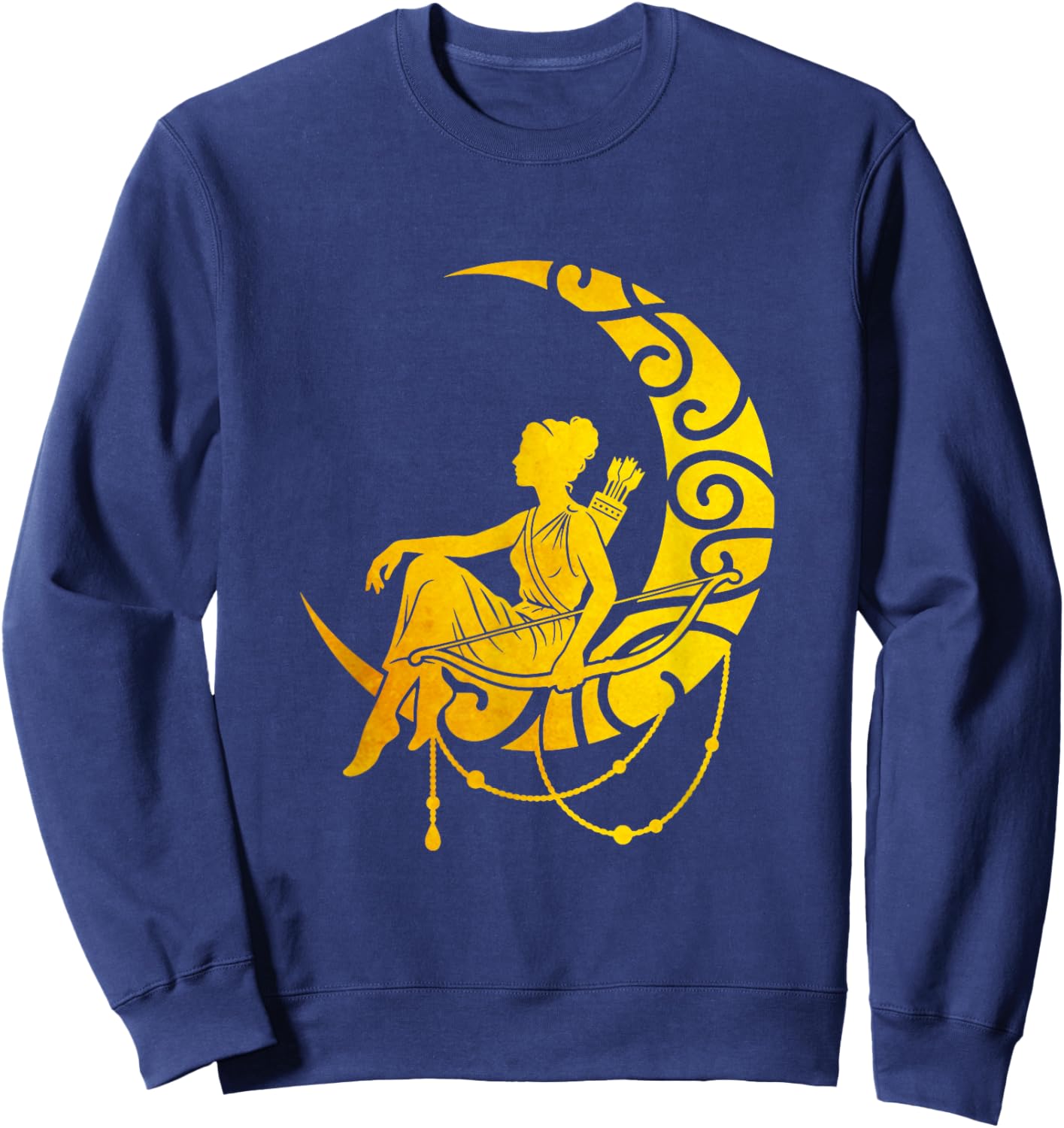 Artemis Goddess and The Moon Greek Mythology Fantasy Sweatshirt - Sweatshirt | Navy