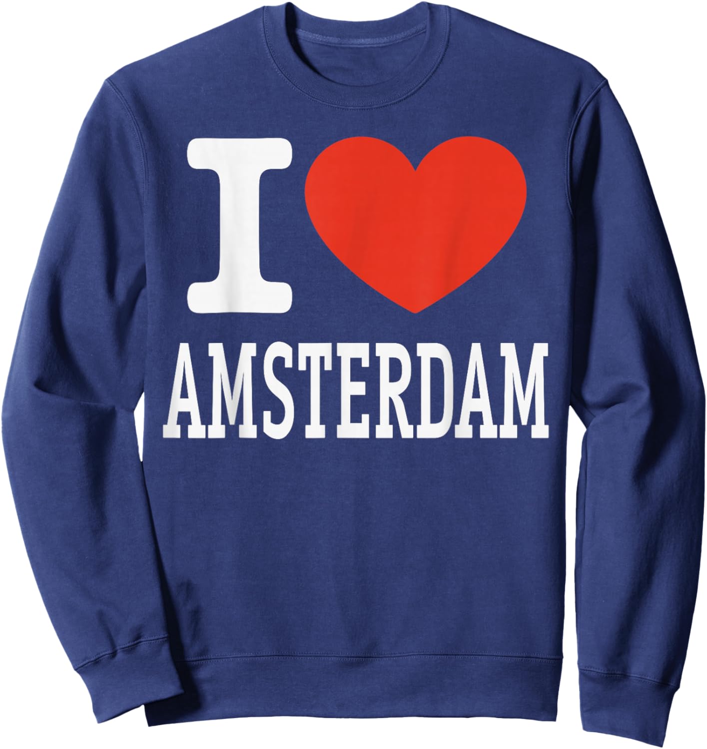 I Love Amsterdam City Heart Graphic Souvenir Travel Sweatshirt - Sweatshirt | Navy