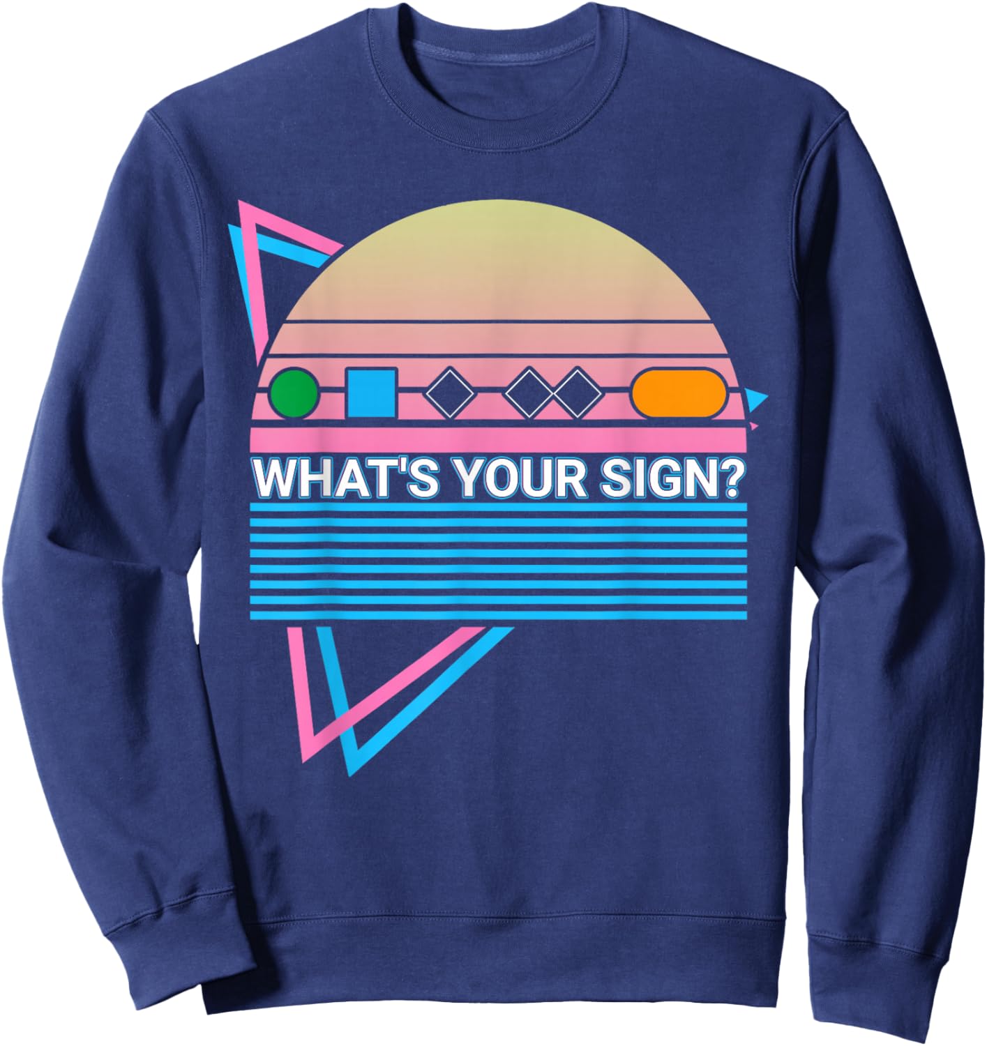 Skiing Ski Retro What's Your Sign? Sweatshirt - Sweatshirt | Navy