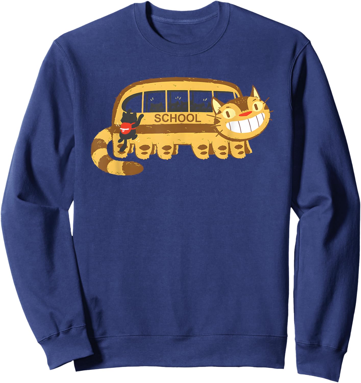 Cats In A Catbus Headed To School Schoolcatbus Sweatshirt - Sweatshirt | Navy