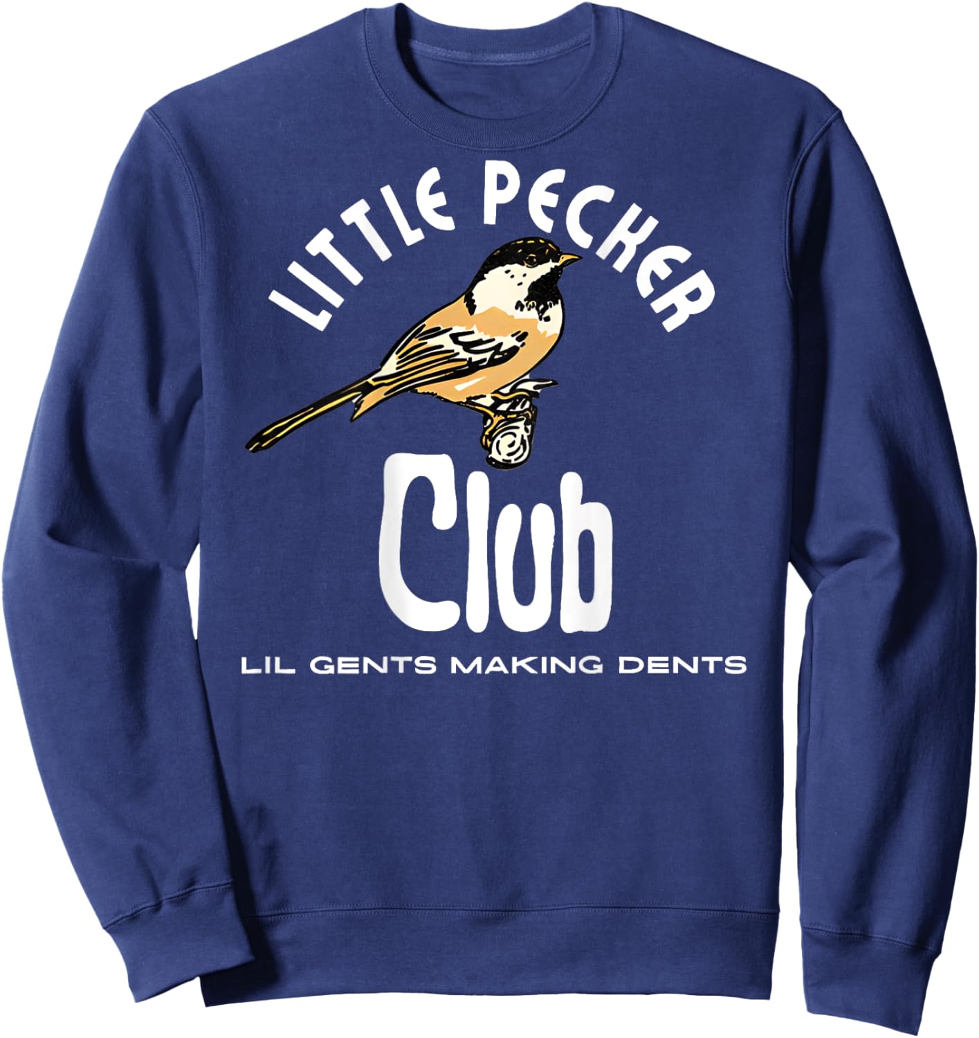 little pecker club Black Humor Club -Adults Small Short Sleeve Loose Fit Polyester 100% Imported Sweatshirt - Sweatshirt | Navy