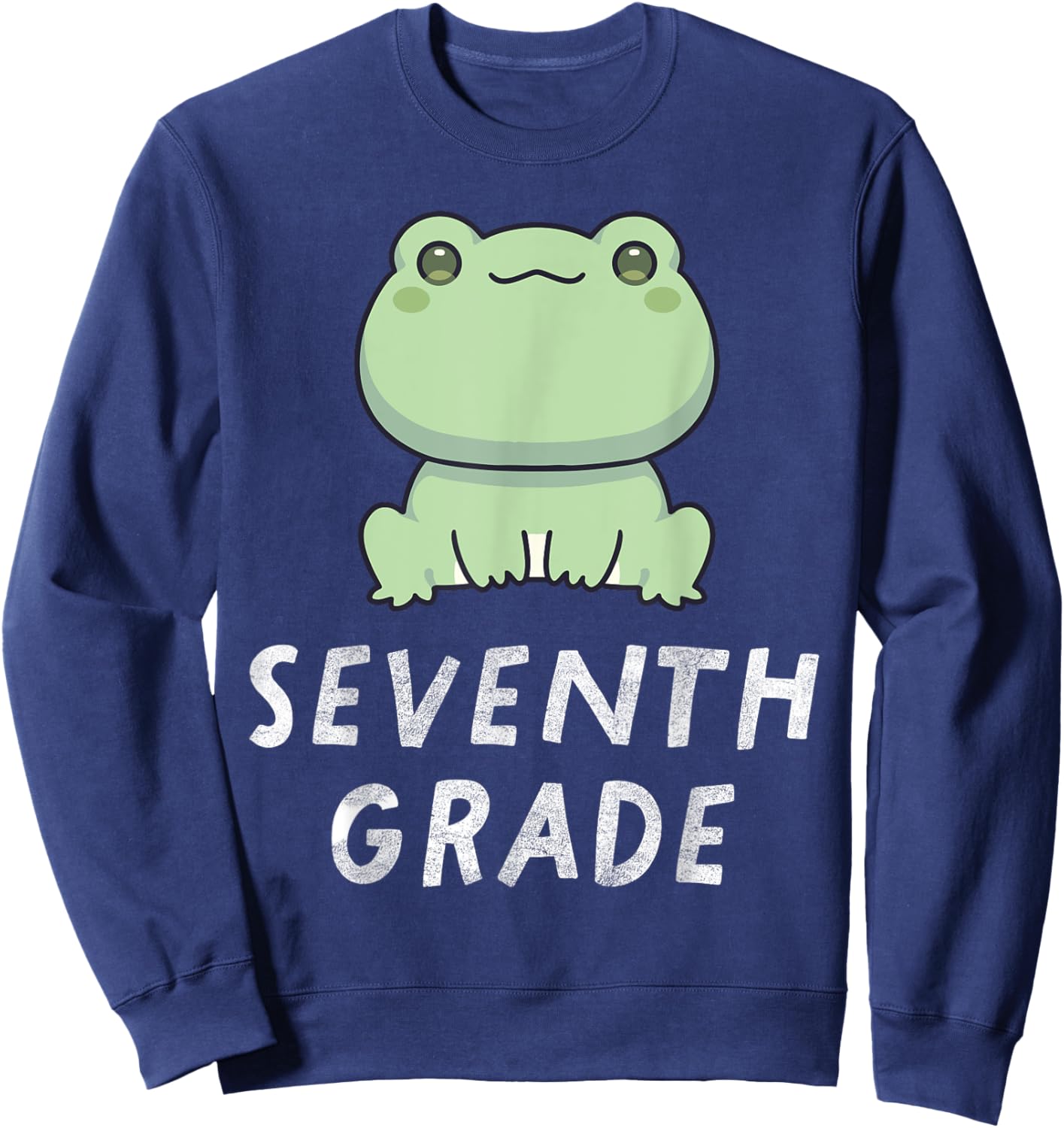 7th Grade Frog Back To School Student Teacher Sweatshirt - Sweatshirt | Navy