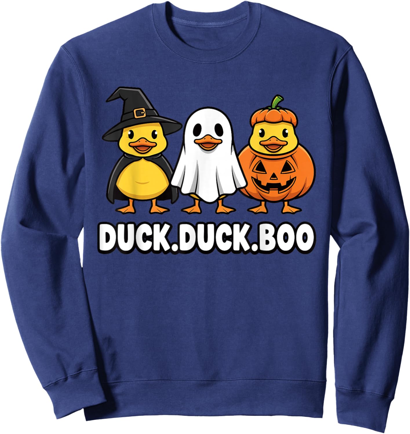 Duck Boo Halloween Ducks Witch Ghost Pumpkin Family Matching Sweatshirt - Sweatshirt | Navy