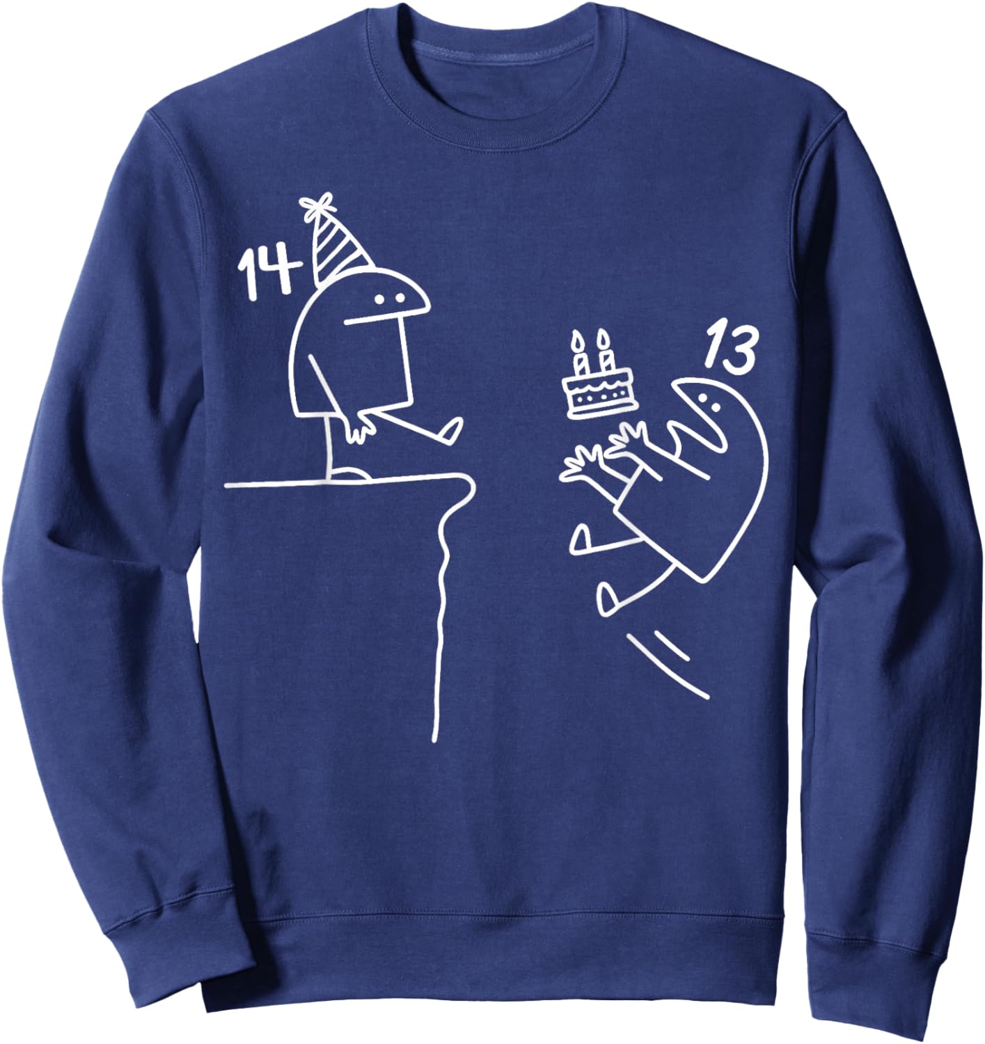 14th Birthday Party Funny 14 Years Old Birthday Teens Sweatshirt - Sweatshirt | Navy