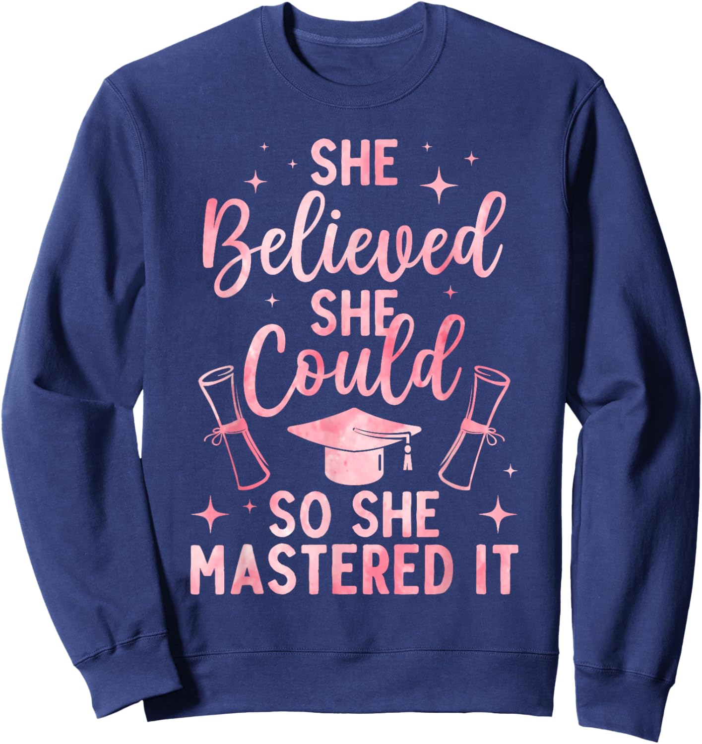 Masters Degree Graduation Art Girl Masters Degree Sweatshirt - Sweatshirt | Navy