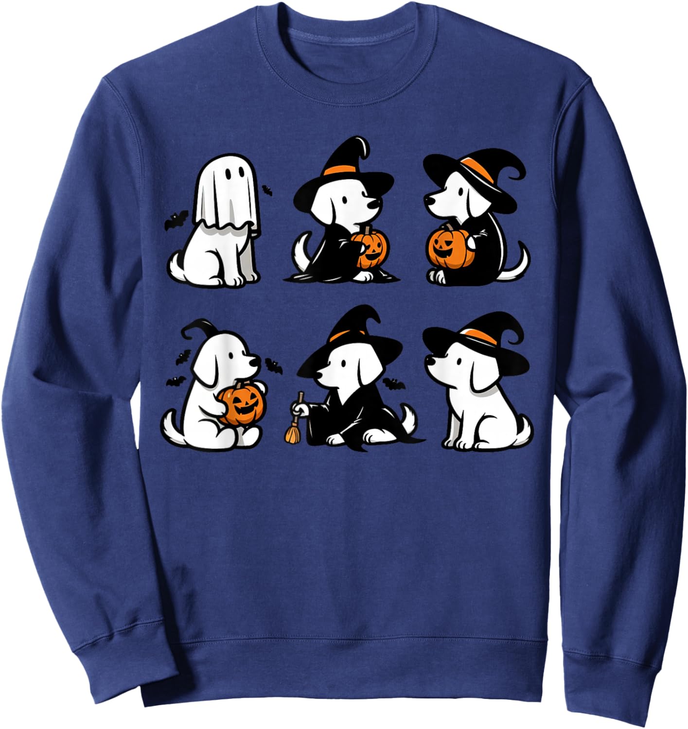 Funny Ghost Dog Funny Halloween Spooky Funny Boo Dog Lover Sweatshirt - Sweatshirt | Navy