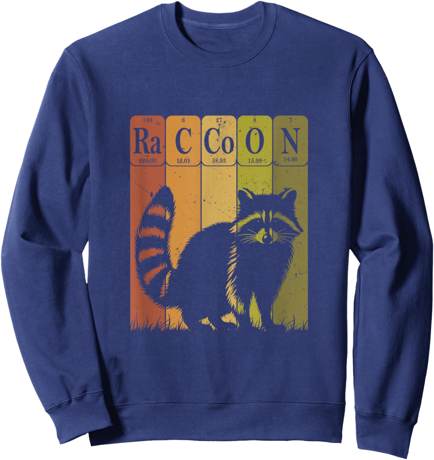 Raccoon Periodic Table of Elements Shirt Chemistry Racoon Sweatshirt - Sweatshirt | Navy