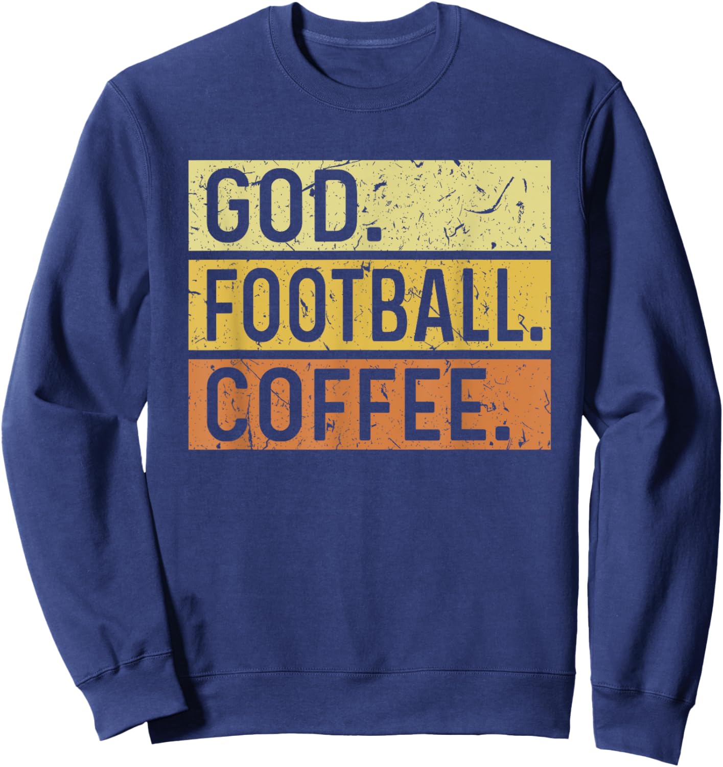 God Football Coffee Jesus Touchdown Football Player Sweatshirt - Sweatshirt | Navy