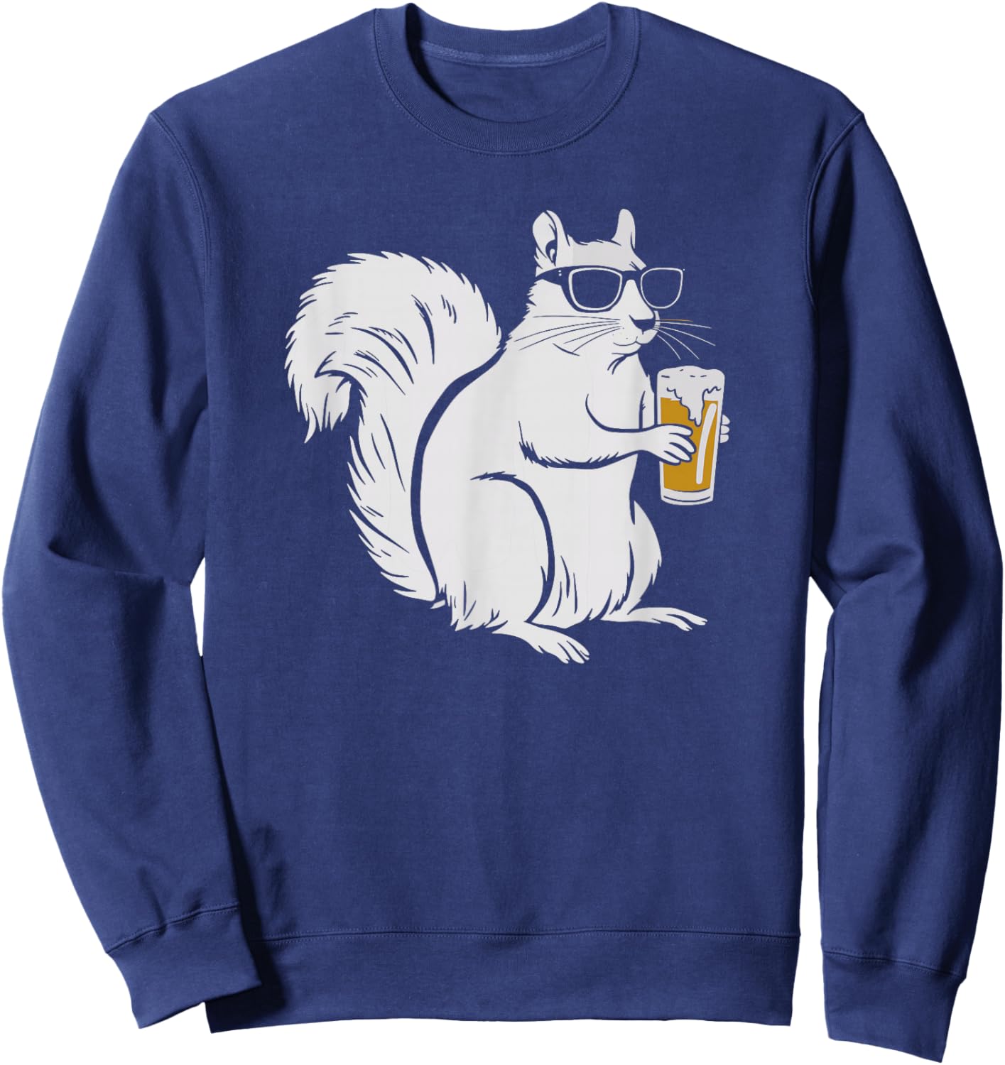 Cool Sunglasses Squirrel Beer Drinking Squirrel Sweatshirt - Sweatshirt | Navy