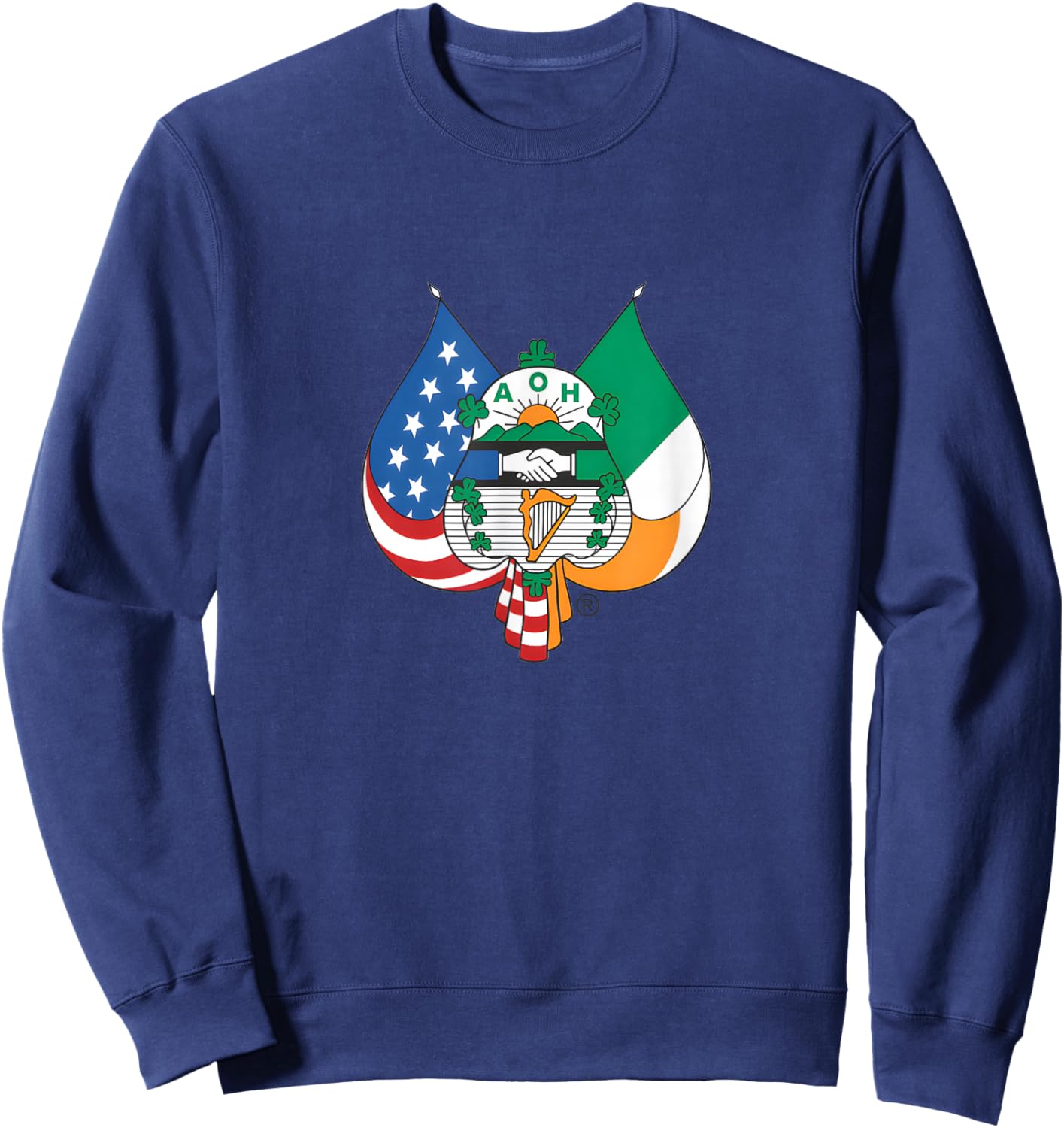 Order Of Hibernians AOH Crest Shamrocks Sweatshirt - Sweatshirt | Navy