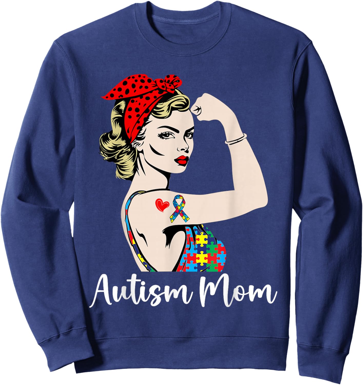 Autismus Mama Frauen Autistisch Kinder Bewusstsein Autismus Mama Sweatshirt - Sweatshirt | Navy