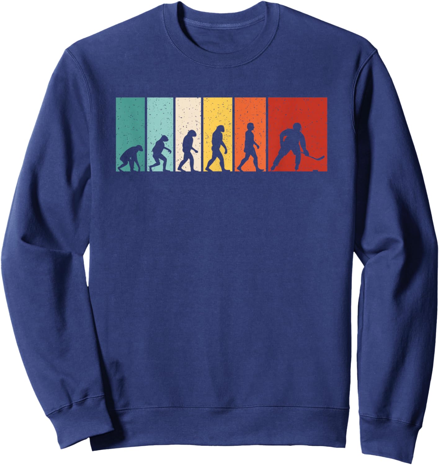 Hockey Evolution Retro Ice Hockey Player Men Boys Sweatshirt - Sweatshirt | Navy