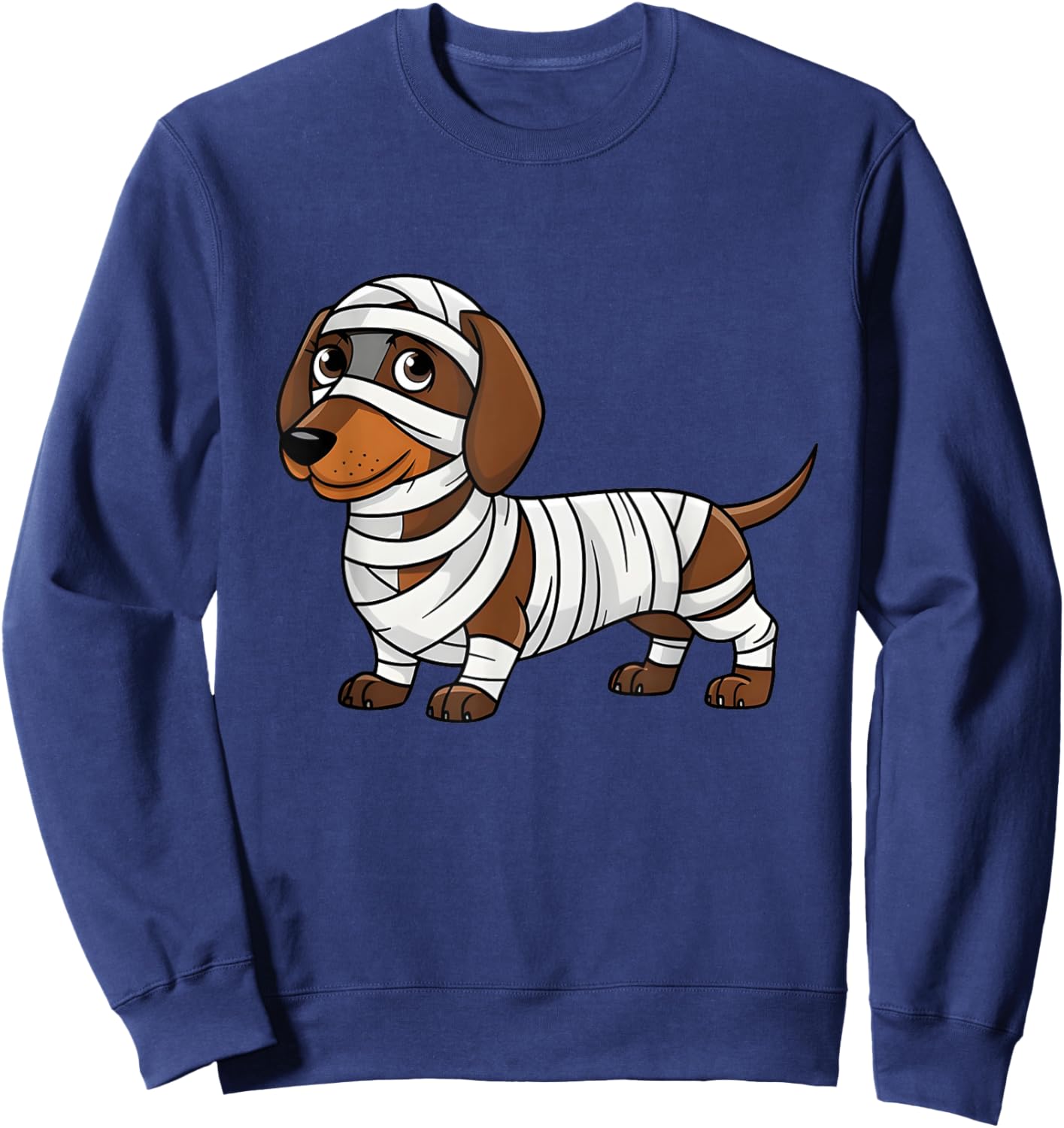 Cute Halloween Costume Dachshund Mummy Dog Lover Sweatshirt - Sweatshirt | Navy