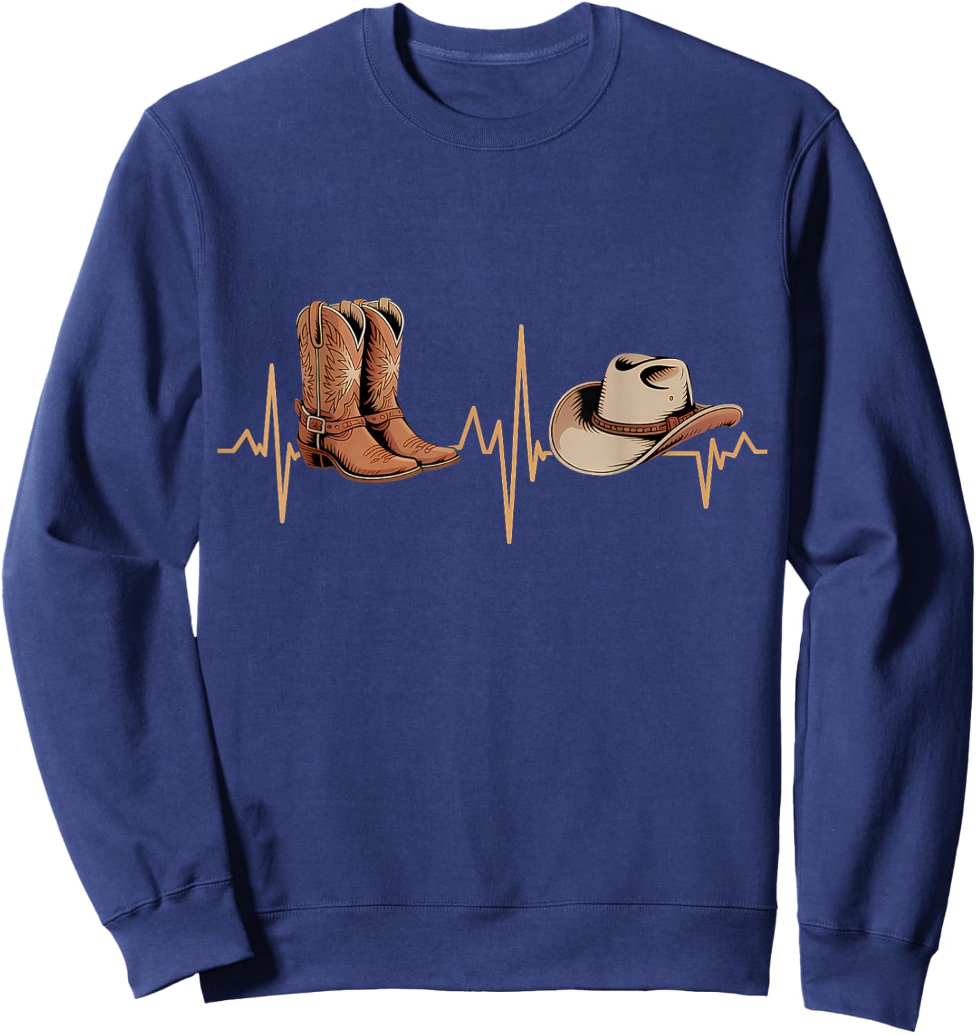 Line Dance Herzschlag EKG Line Dancing Sweatshirt - Sweatshirt | Navy
