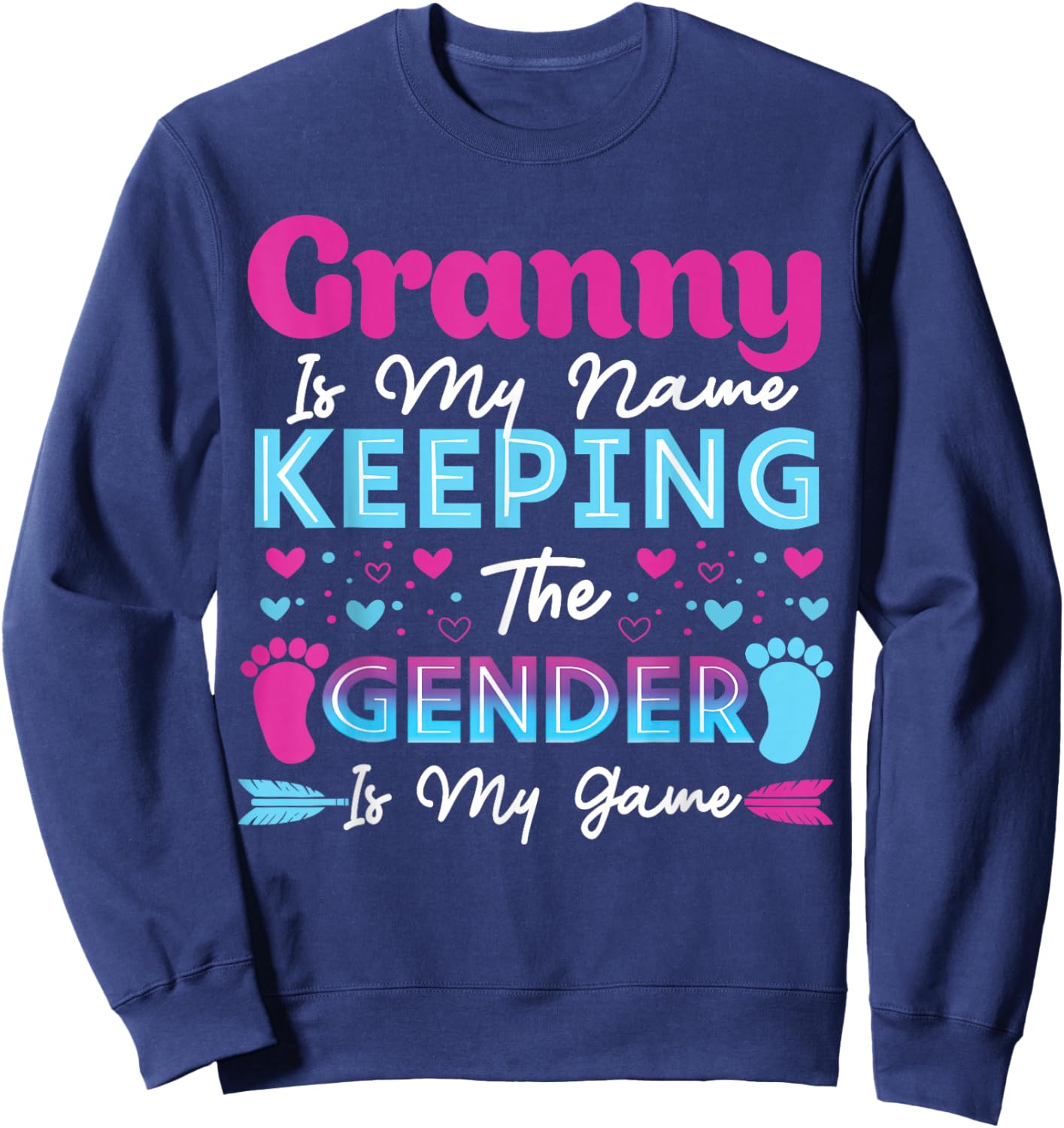 Keeper of The Gender Granny Baby Shower Gender Reveal Sweatshirt - Sweatshirt | Navy
