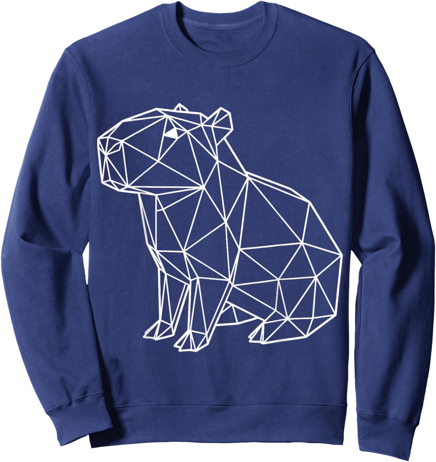 Geometrische Capybara White Line Minimalistisches Tier Sweatshirt - Sweatshirt | Navy