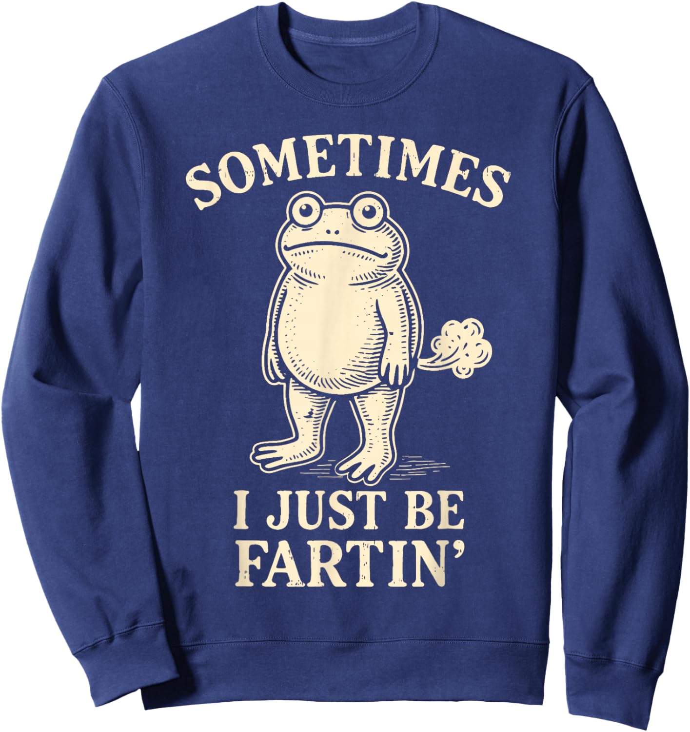 Sometimes I Just Funny Fartin' Frog Meme Funny Adult Humor Sweatshirt - Sweatshirt | Navy