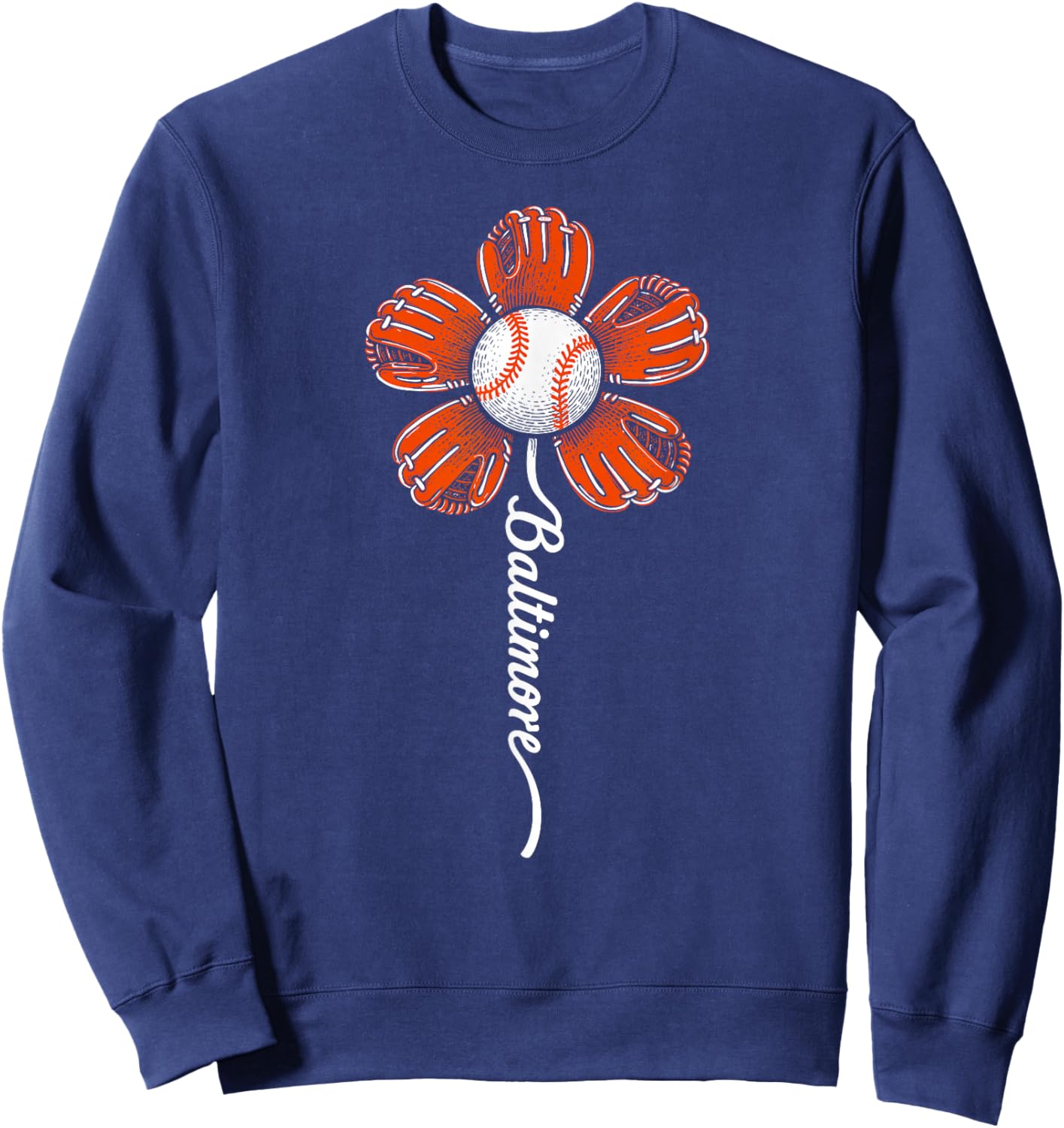 Baltimore Flower Women Boys Girls Kids Sweatshirt - Sweatshirt | Navy