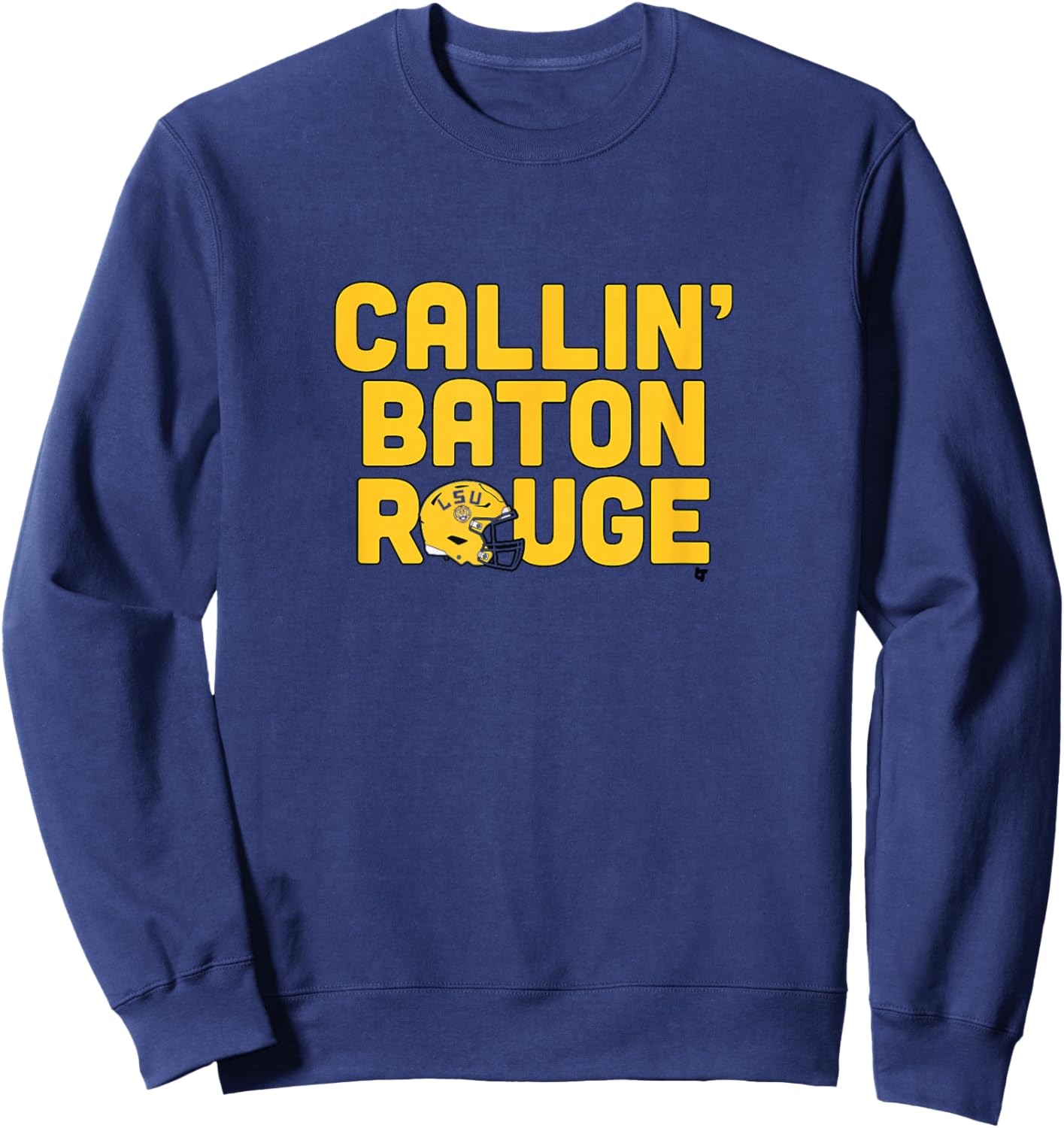 BreakingT LSU Tigers Football Custom Artwork , Purple, Small, -Adults, Short Sleeve Sweatshirt - Sweatshirt | Navy