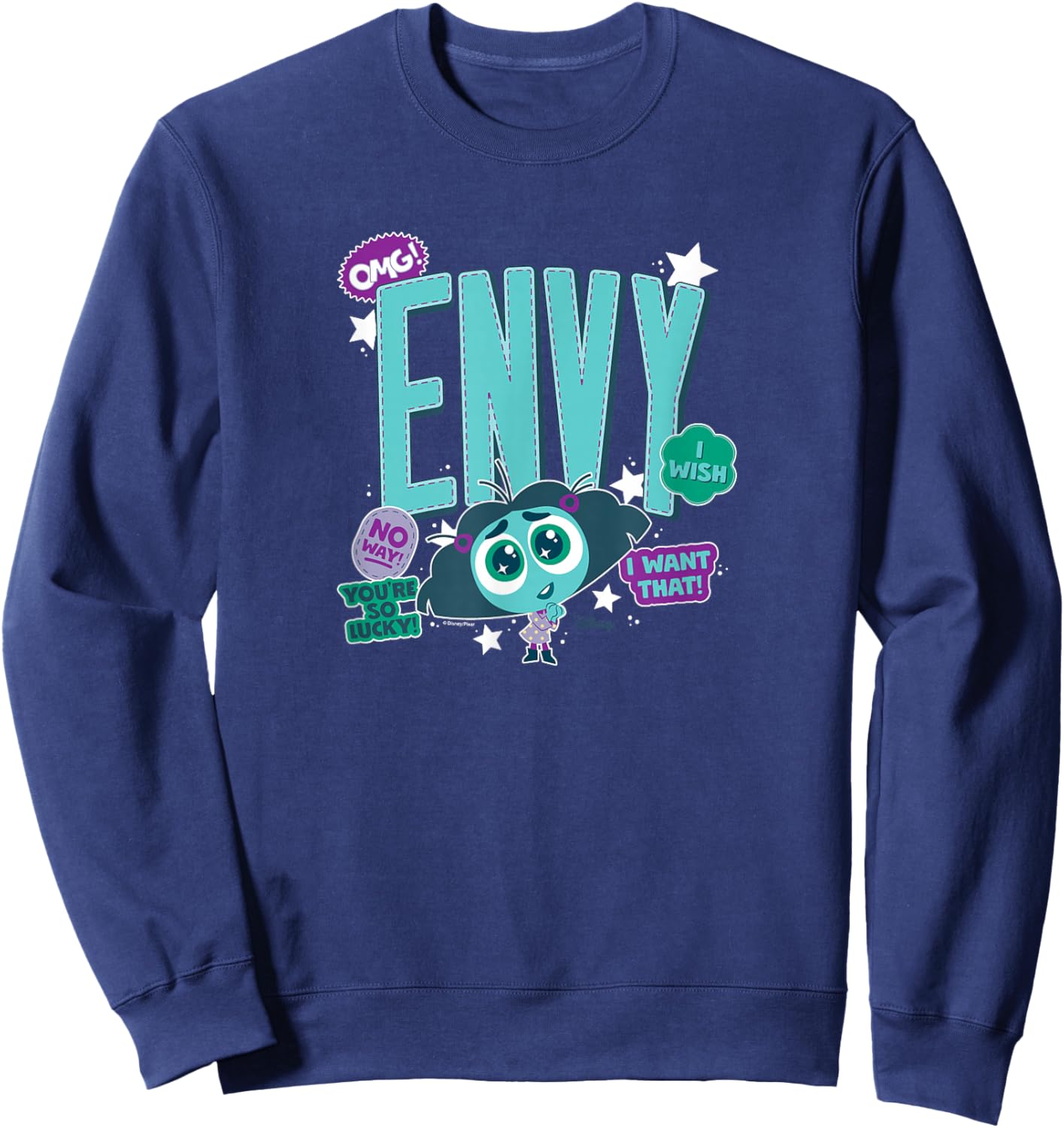 Inside Out 2 - Envy OMG I Want That I Wish No Way Sweatshirt - Sweatshirt | Navy