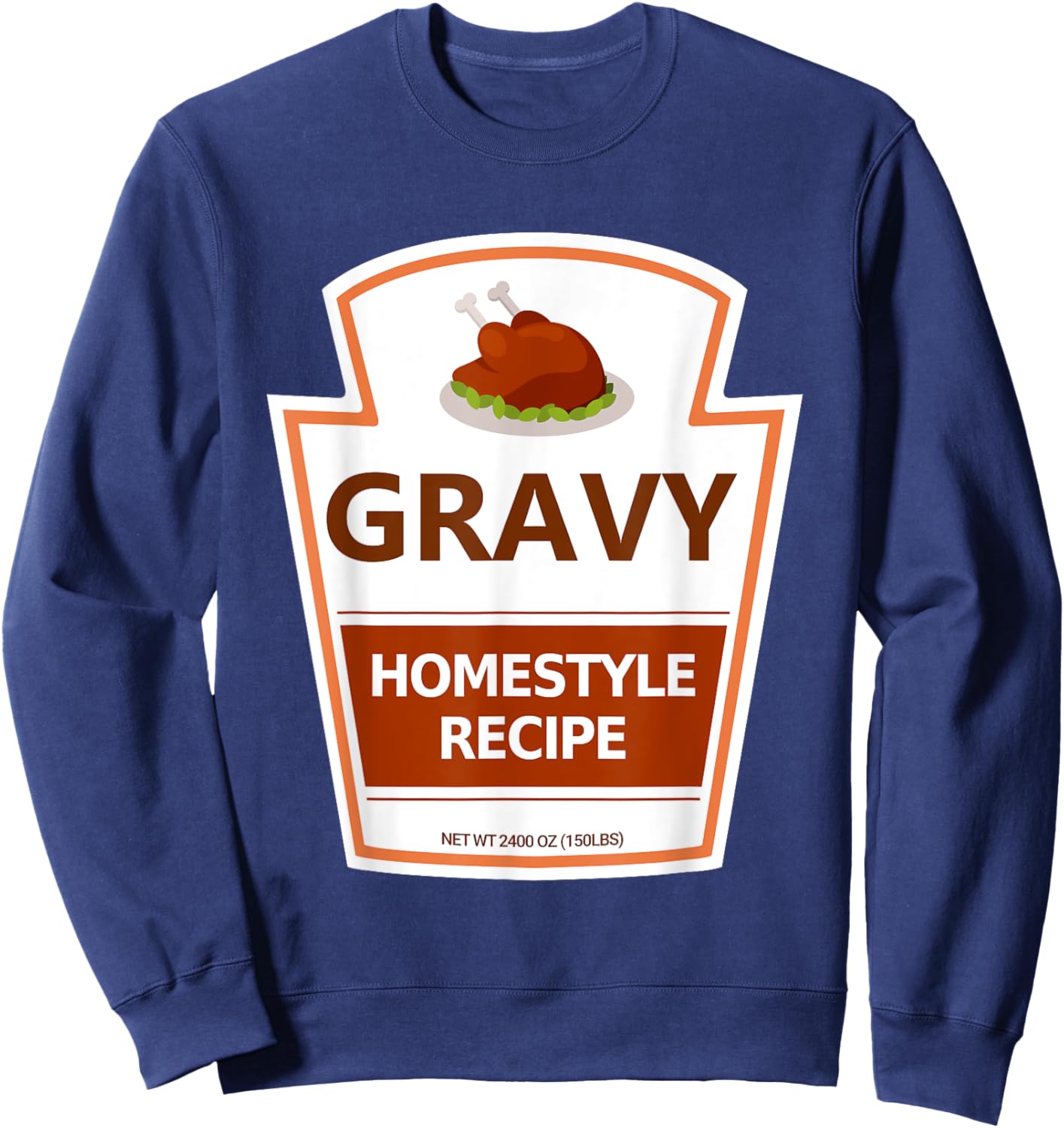 Lazy Costume Thanksgiving Gravy Jar Sweatshirt - Sweatshirt | Navy