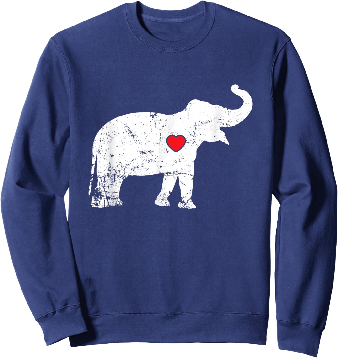 Elephant with red Heart Sweatshirt - Sweatshirt | Navy