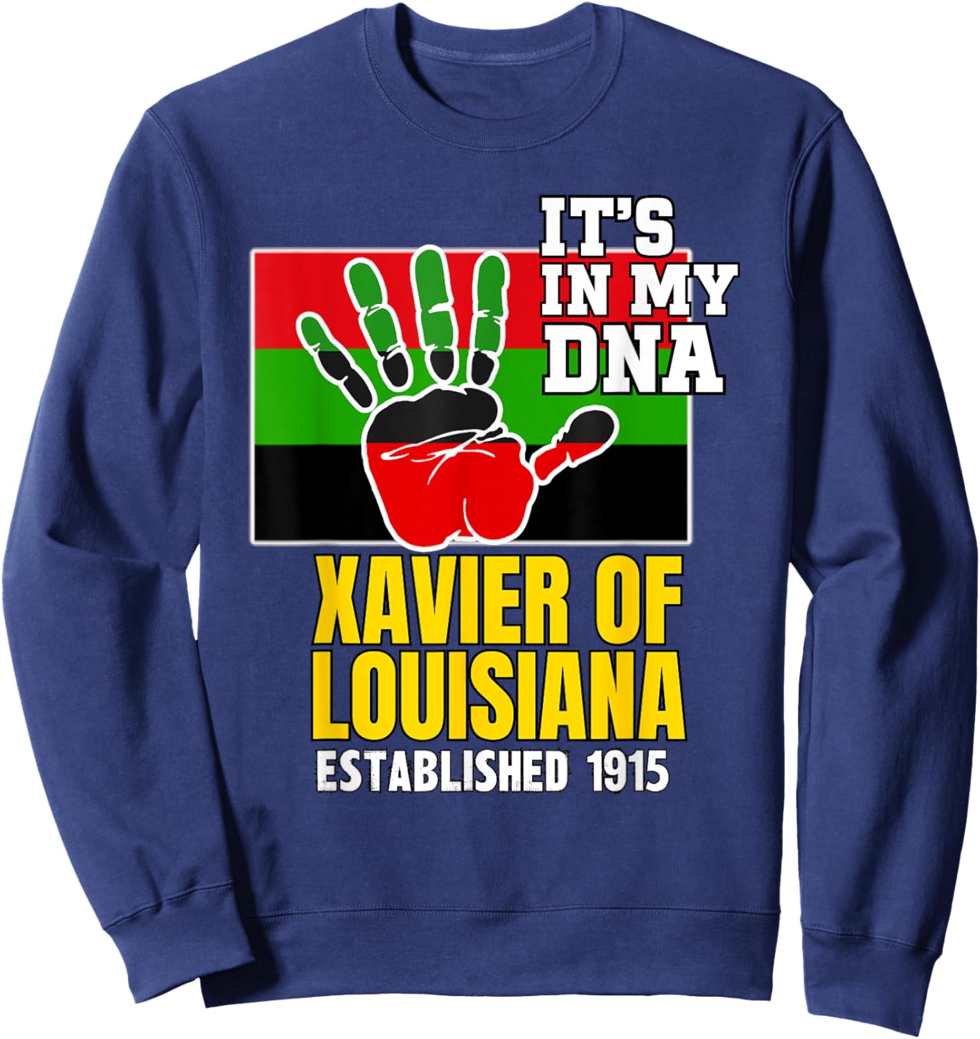 Xavier of Louisiana, XUL, Flag HBCU HBC Sweatshirt - Sweatshirt | Navy
