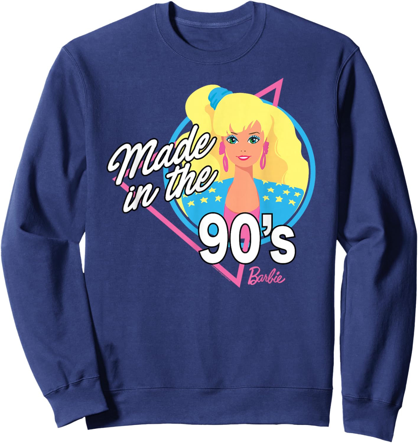 Barbie Damen und Kinder Schwarz Cartoon S Klein EU Crew-Ausschnitt Abgerundete Manschette Sweatshirt - Sweatshirt | Navy