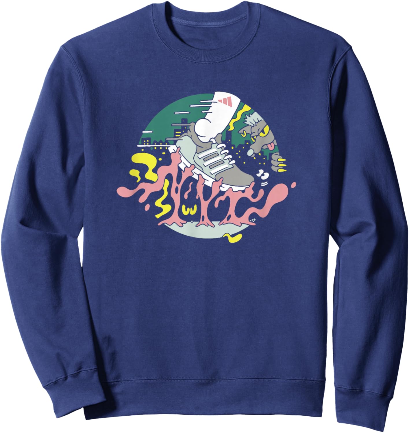 adidas Badge of Sport Run NYC Graphic Sweatshirt - Sweatshirt | Navy