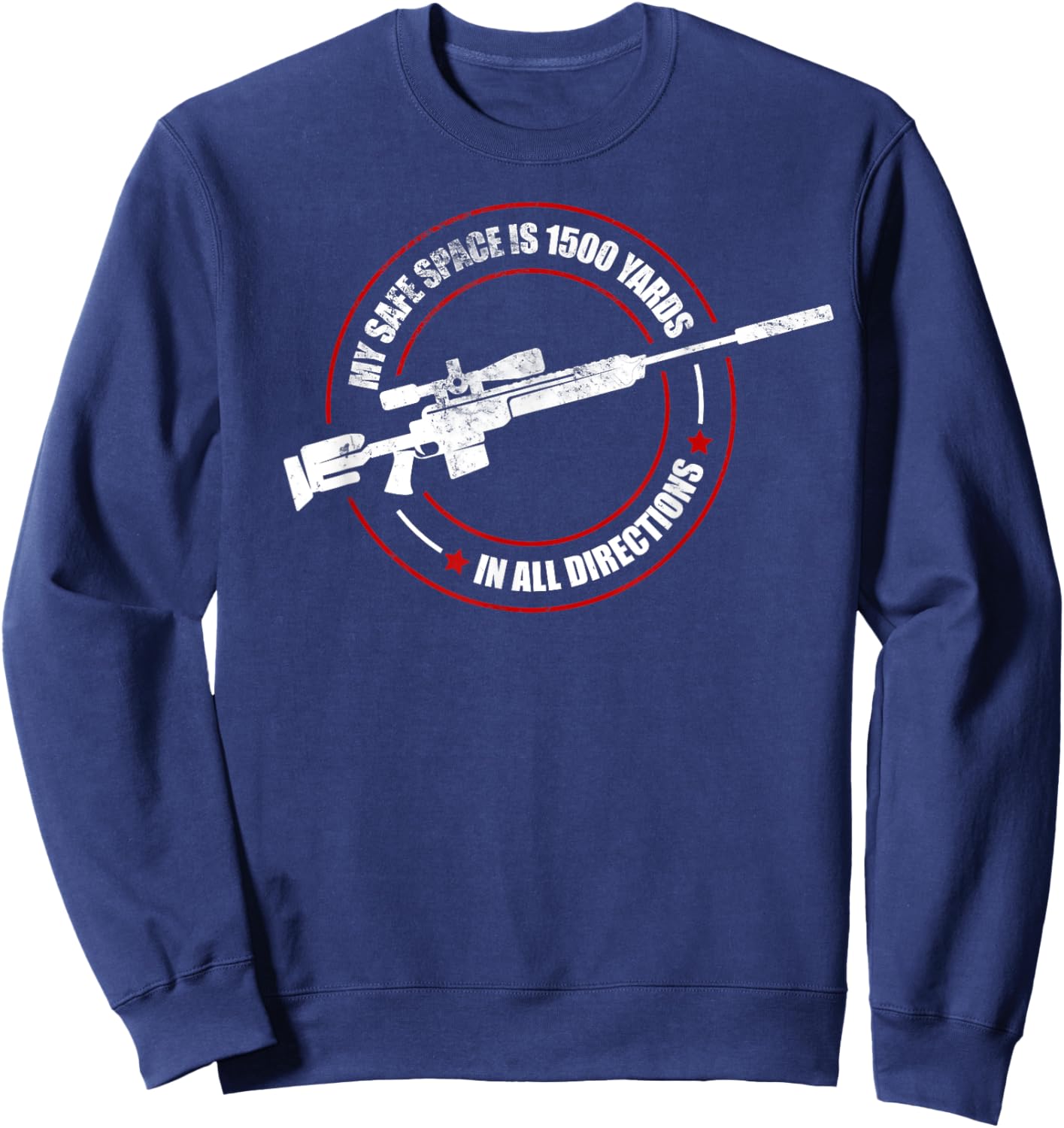 Vintage Armed Forces Military Funny Saying Veteran Sniper Sweatshirt - Sweatshirt | Navy