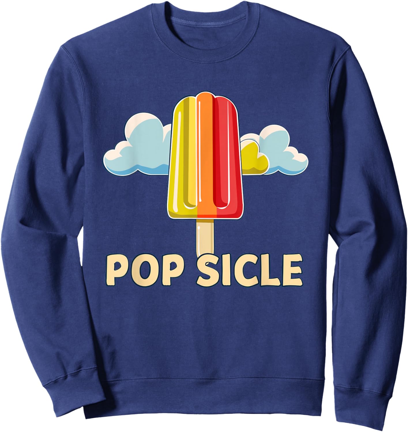 Funny rainbow Popsicle Outfit for Ice Cream Lovers Men Women Kids Sweatshirt - Sweatshirt | Navy