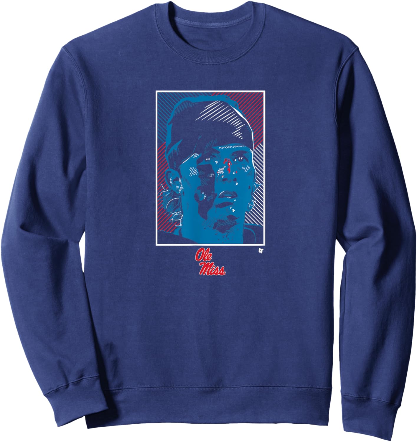 Ole Miss Football: Jaxson Dart Swag Head Sweatshirt - Sweatshirt | Navy