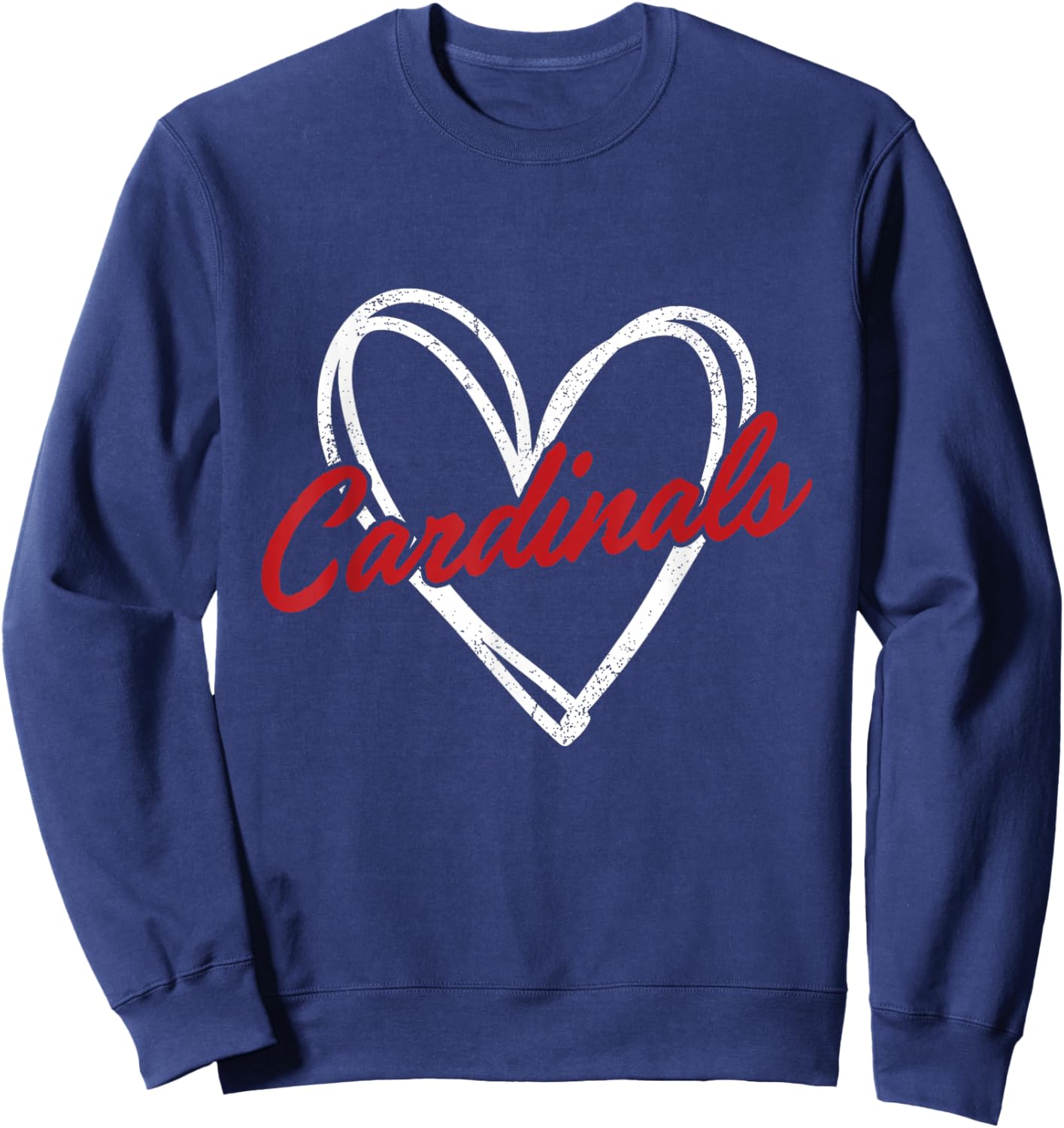 Cardinals Heart Vintage Gift Women Boys Girls Kids Sweatshirt - Sweatshirt | Navy