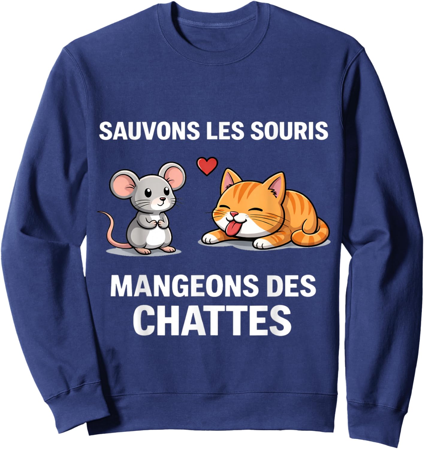 Humor Save Mice Eat Pussies Word Game Sweatshirt - Sweatshirt | Navy