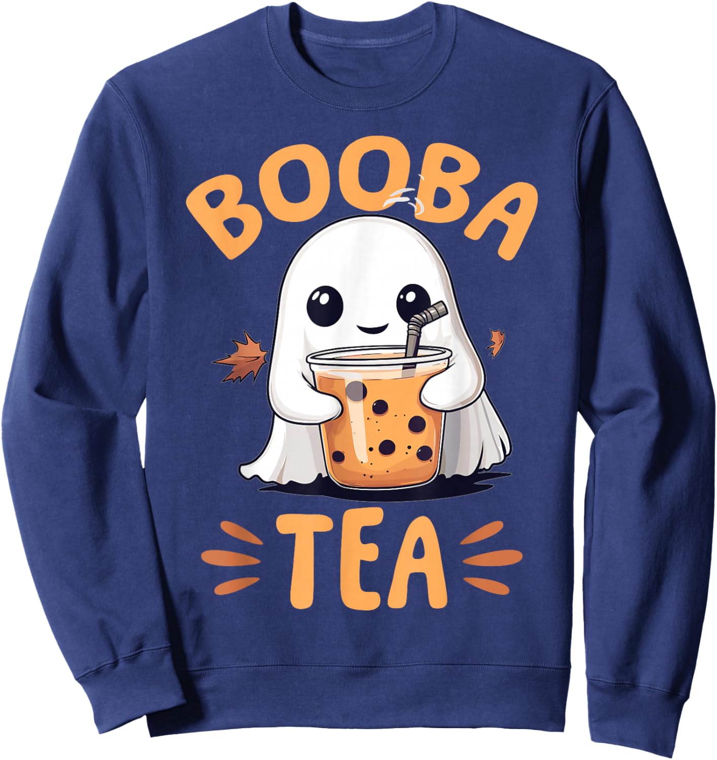Funny Halloween Ghost Bubble Tea Booba Tea Sweatshirt - Sweatshirt | Navy