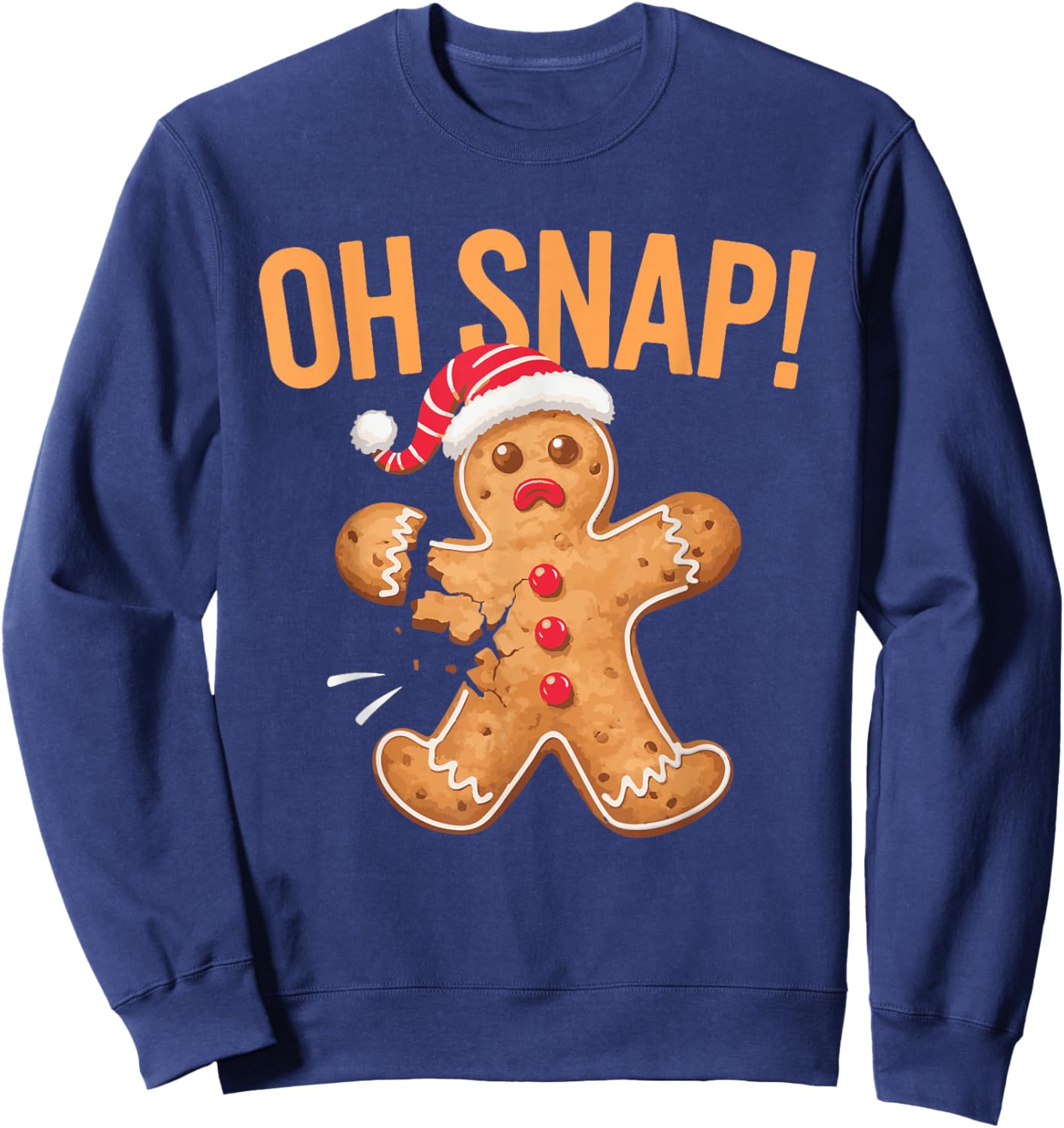 Gingerbread Man Oh Snap Christmas Sweatshirt - Sweatshirt | Navy