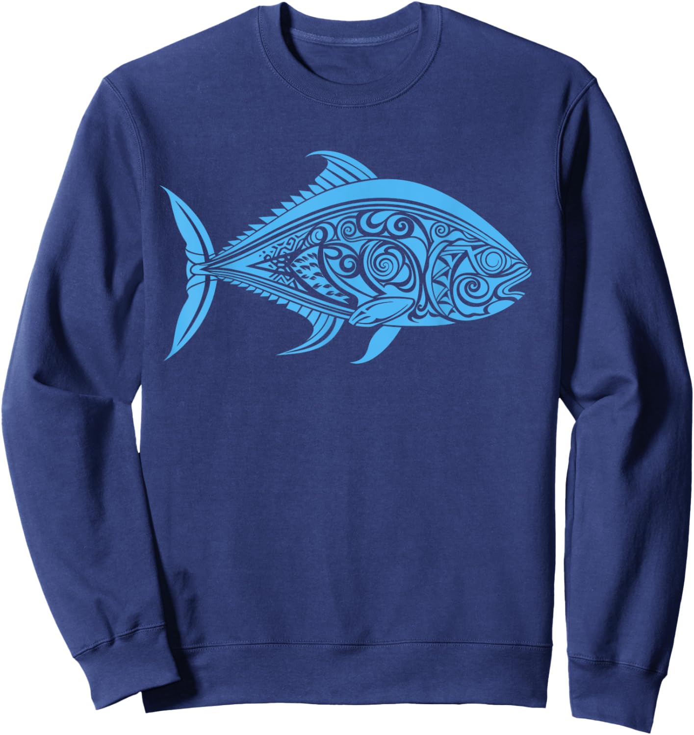 Ulua Fishing Native Hawaiian - Hawaiian Tribal Sweatshirt - Sweatshirt | Navy