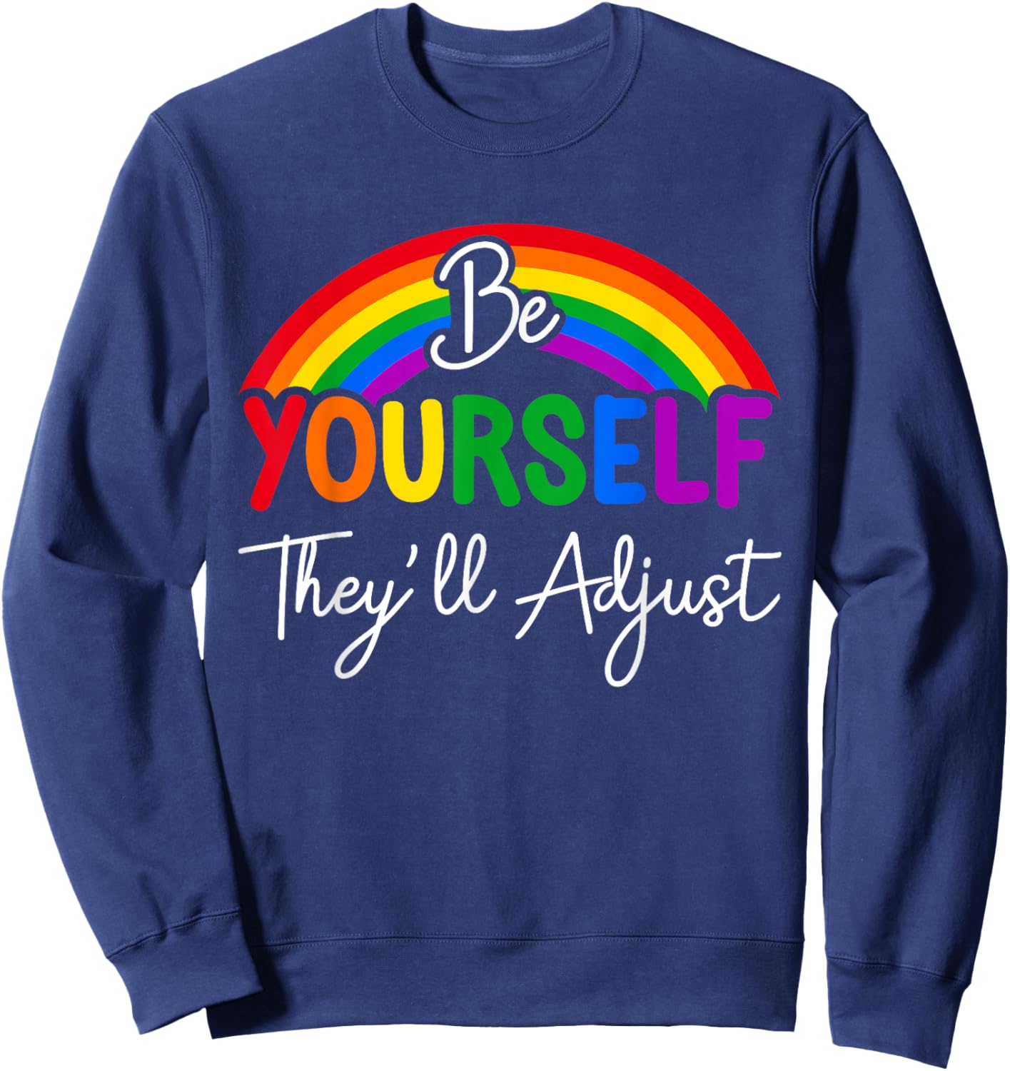 Funny Skeleton Hand LGBTQ Pride Rock Gift Women Girls Sweatshirt - Sweatshirt | Navy