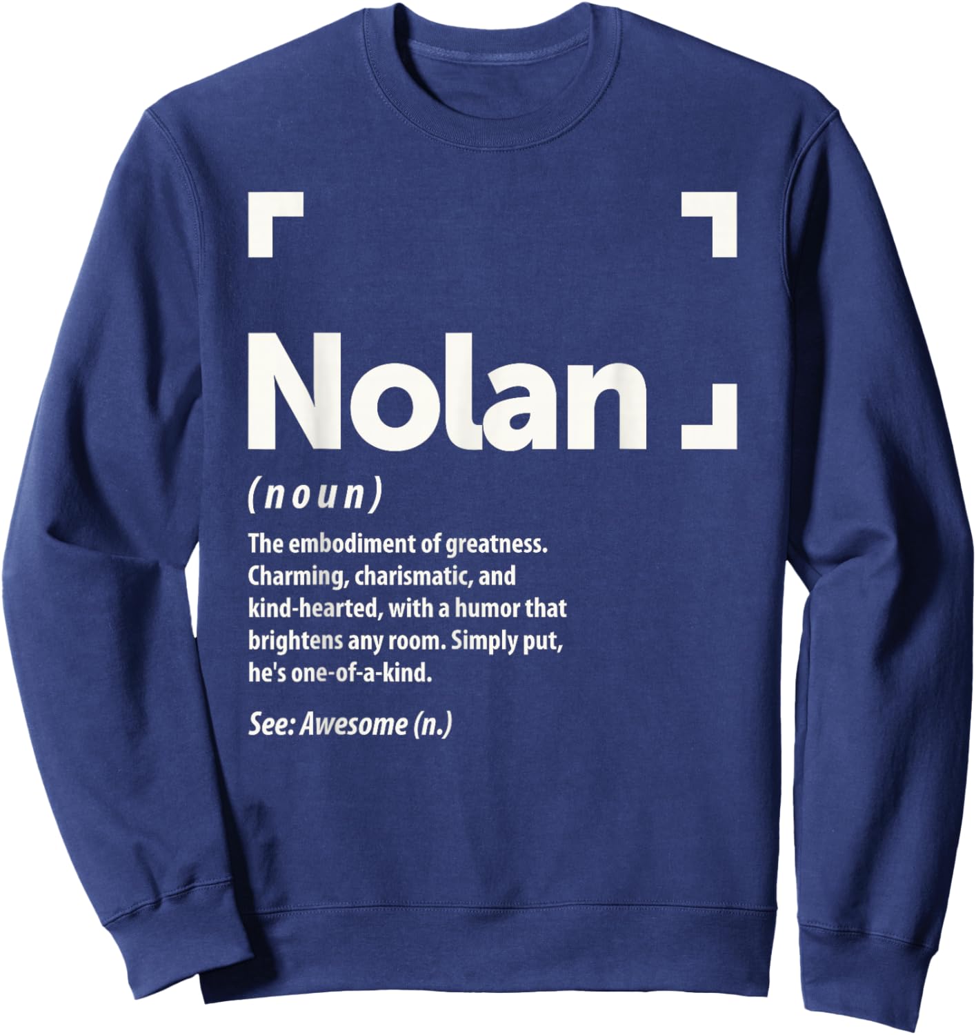 Nolan Personalized Name Apparel Cld Nolan Definition Personalized Name Nolan -Adults Kids Black Small Classic Fit Short Sleeve Sweatshirt - Sweatshirt | Navy