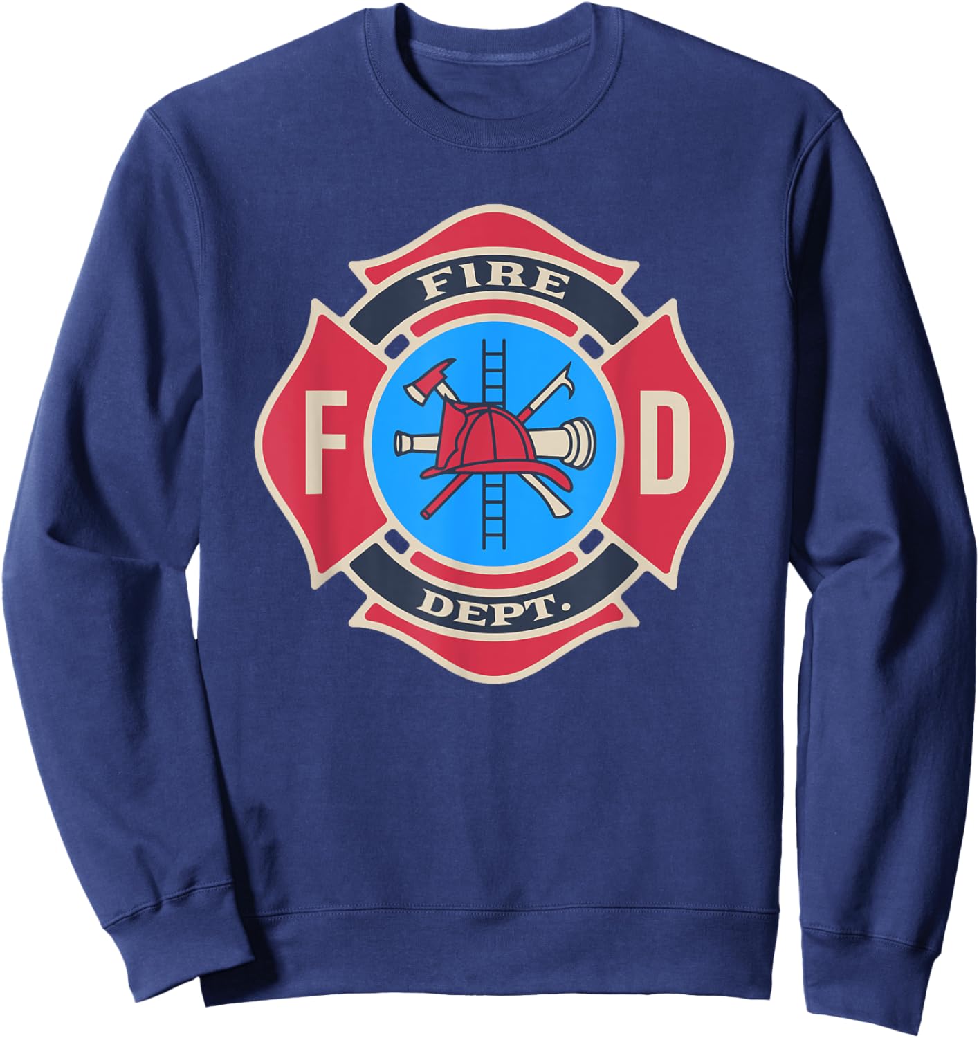 Fire Department Logo Uniform Fireman Firefighter Costume Sweatshirt - Sweatshirt | Navy