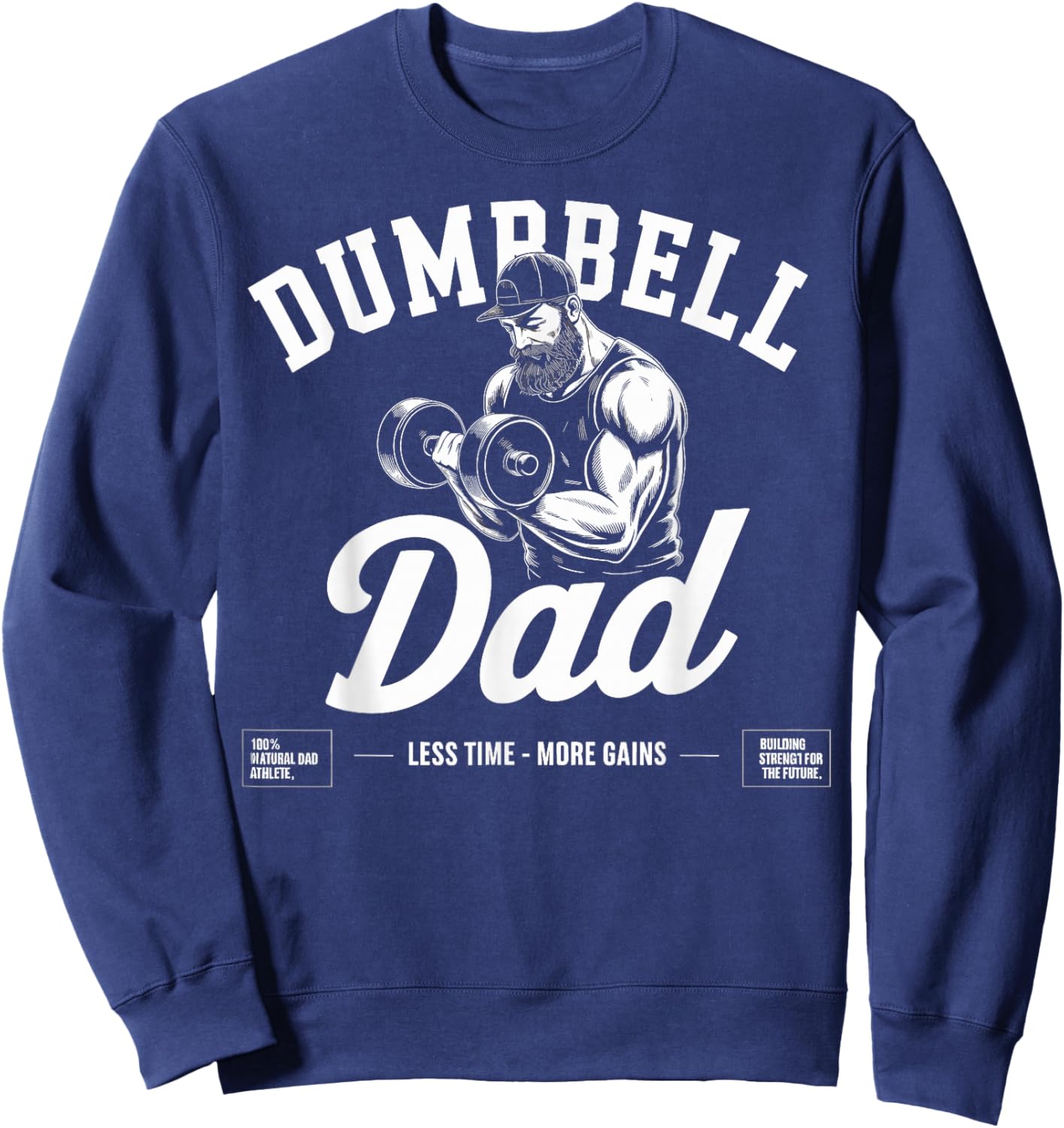 Dumbbell Dad Fitness Gym Lifestyle Father Father's Day Sweatshirt - Sweatshirt | Navy