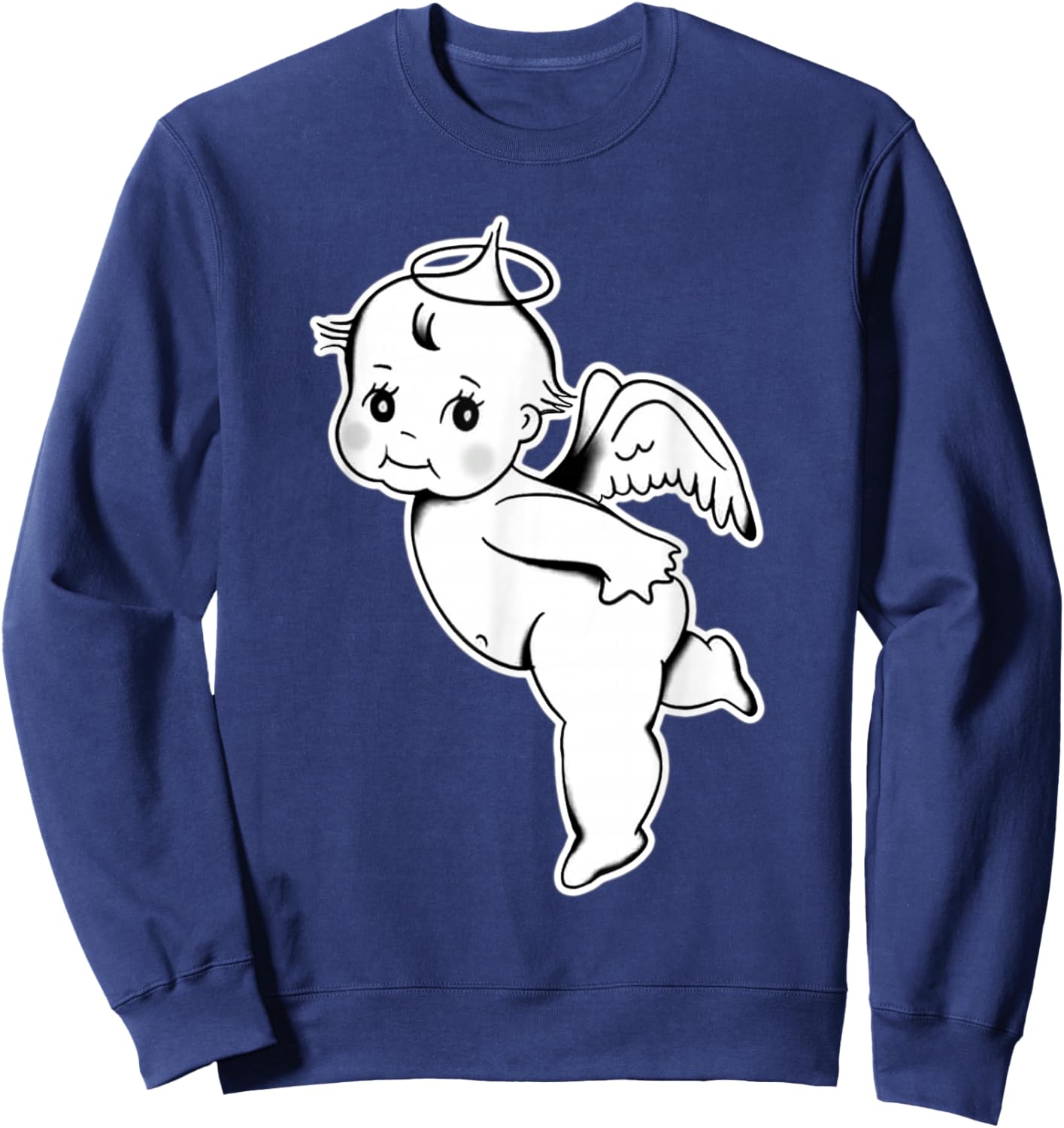Kewpie Baby Angel Cherub Cute Sweatshirt - Sweatshirt | Navy