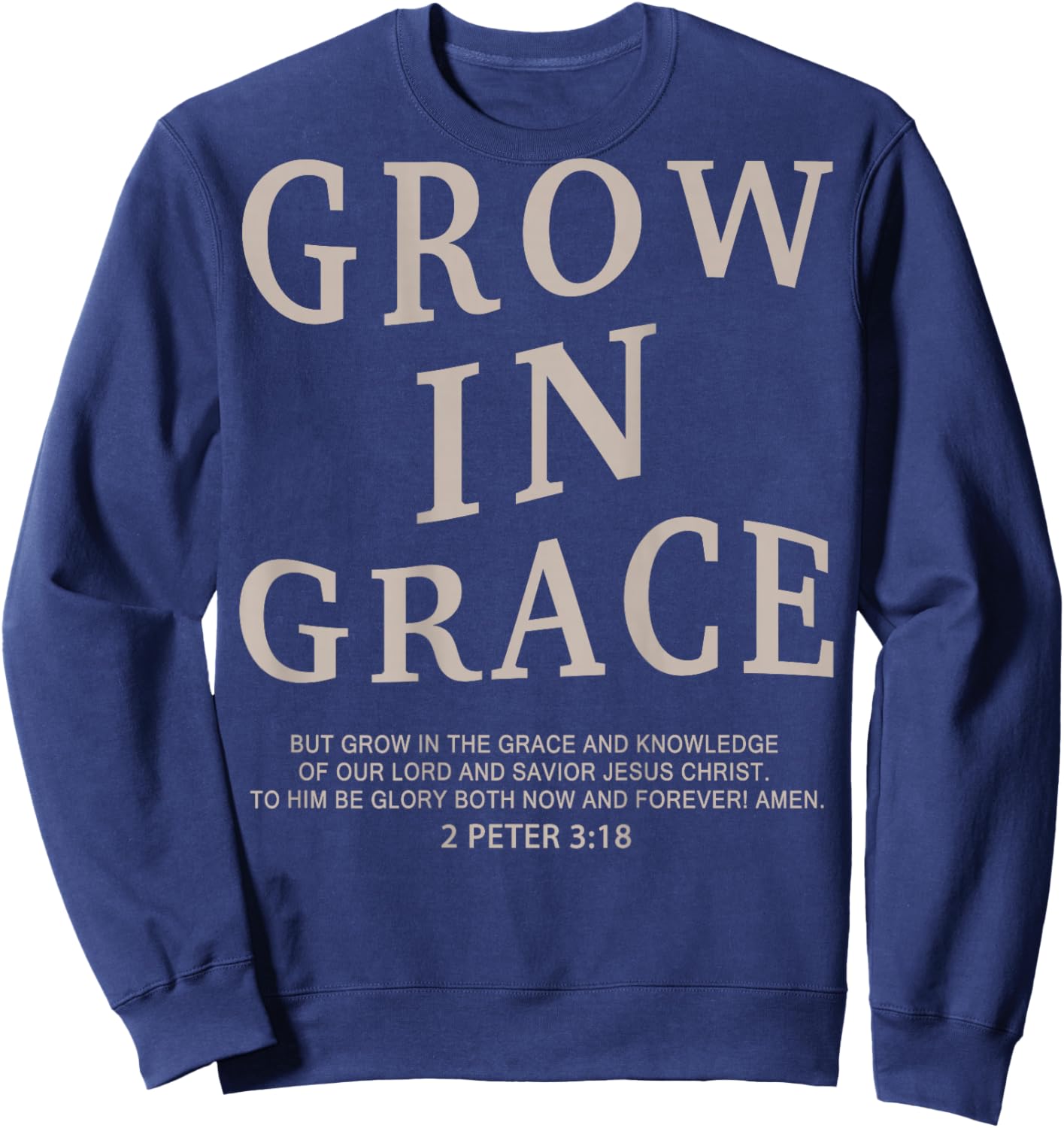Youth Grow In Grace Christian Teen Girl Women Jesus Christ Sweatshirt - Sweatshirt | Navy