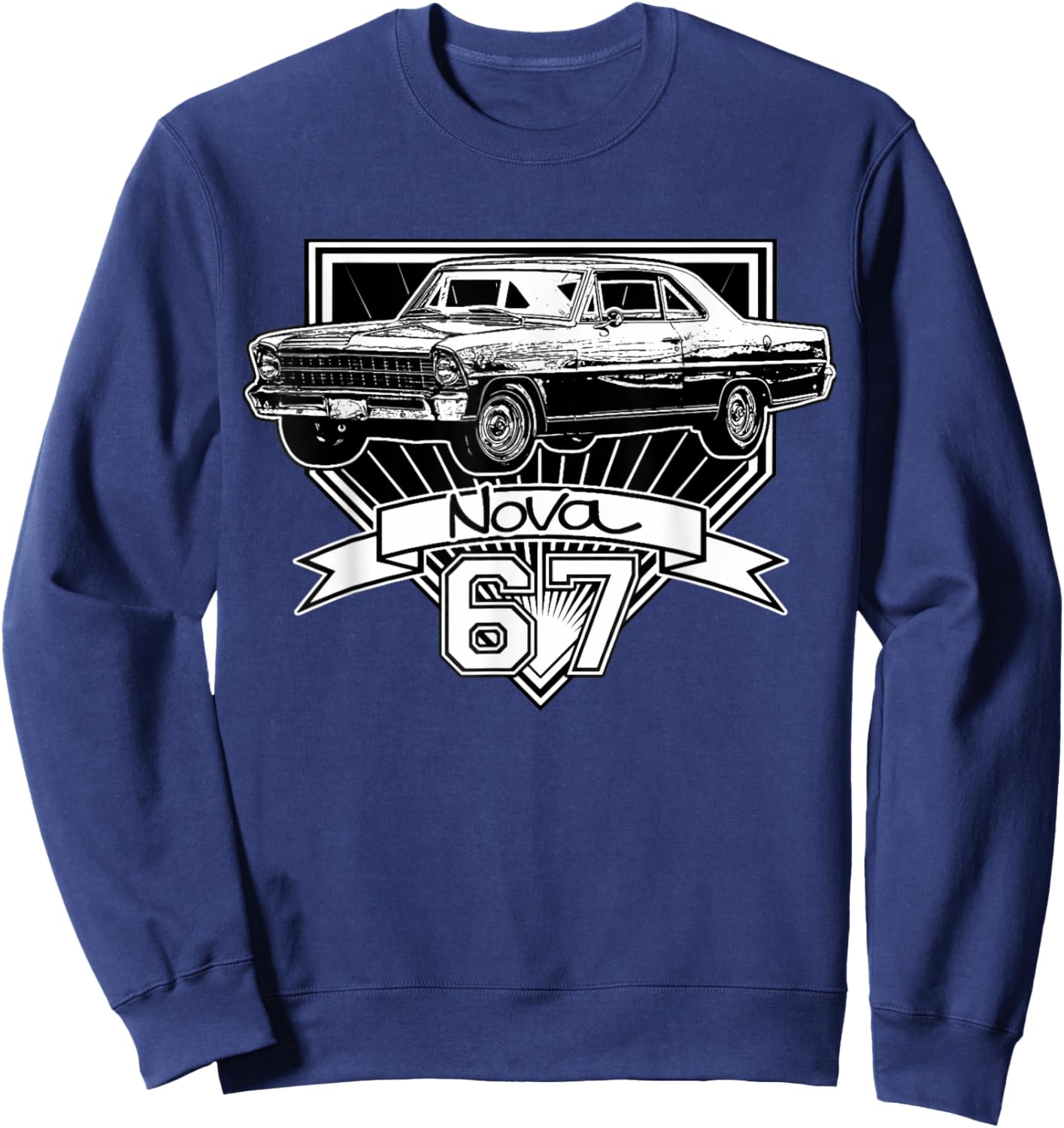 1967 67 Chevys Nova Classic Car Old School Muscle Car Sweatshirt - Sweatshirt | Navy