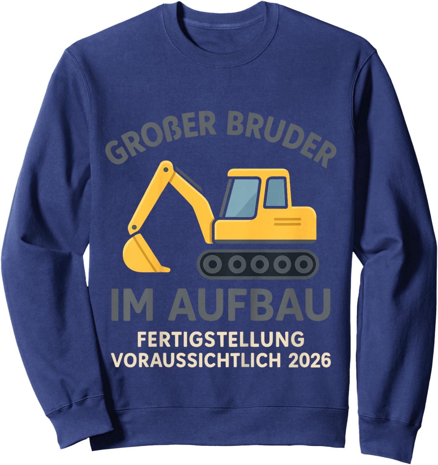 Children's with German Text "Großer Bruder Im Aufbau 2026" Construction Site Sweatshirt - Sweatshirt | Navy