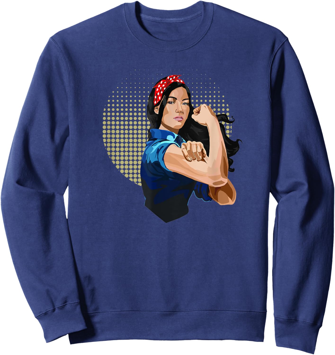 Asian Rosie the Riveter Gifts, Diversity Rosie the Riveter Sweatshirt - Sweatshirt | Navy