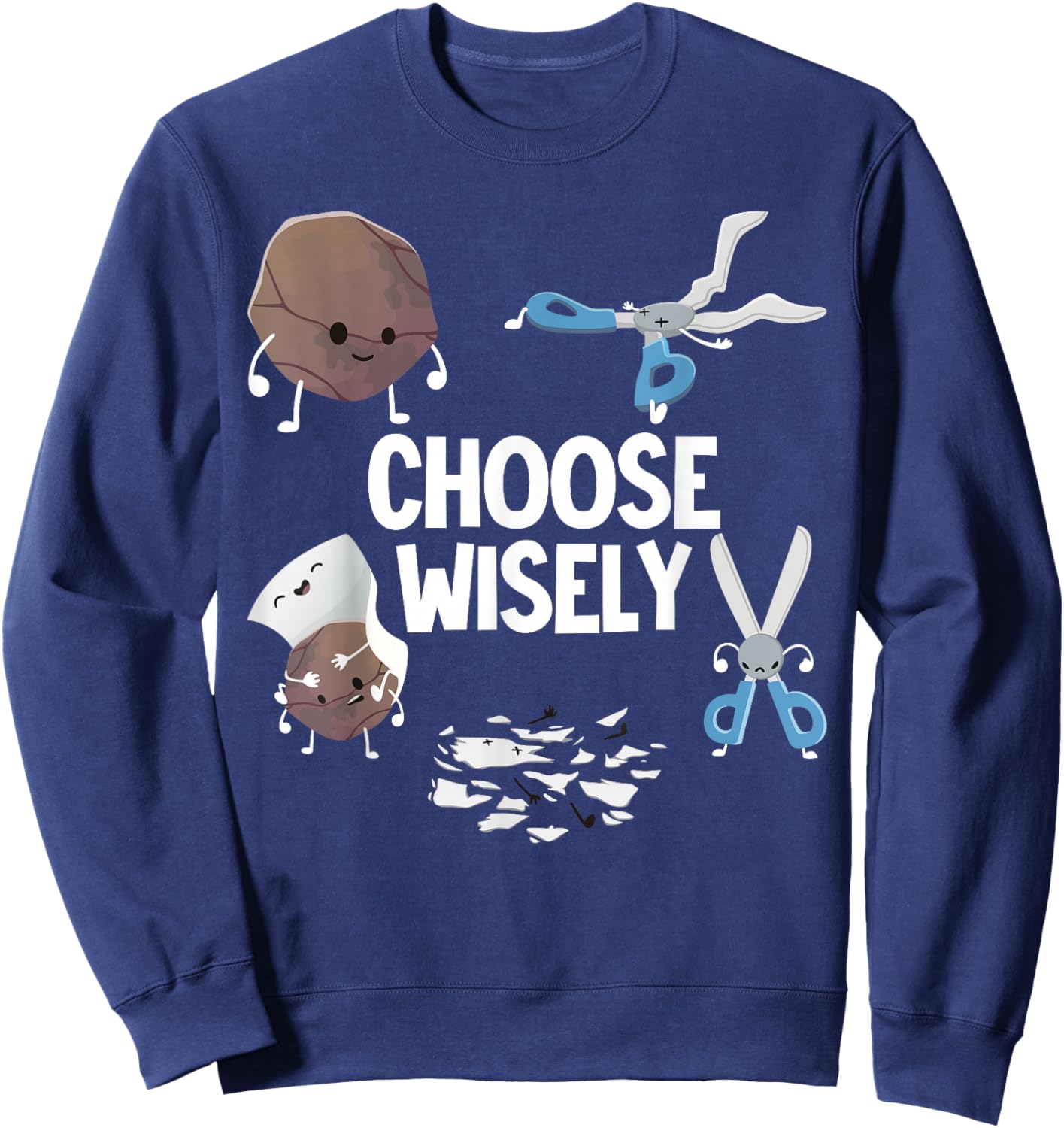 Rock Paper Scissors Choose Wisely Sweatshirt - Sweatshirt | Navy